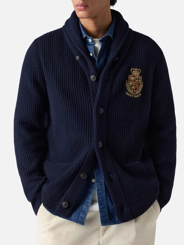mc2-saint-barth-cardigan-uomo-burford-blu-con-collo-a-scialle-e-patch image 1
