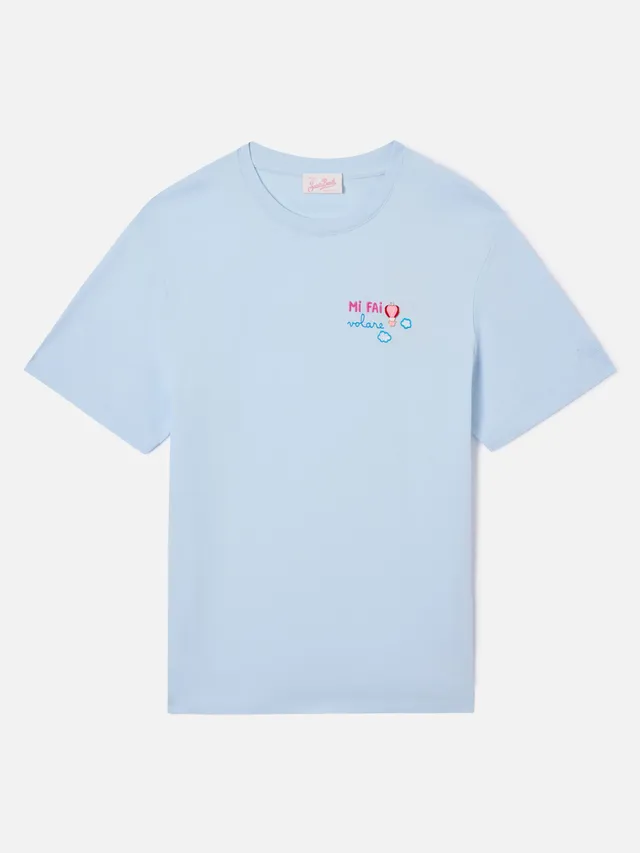 mc2-saint-barth-emilie-t-shirt-donna-cotone-azzurra-mi-fai-volare image 1