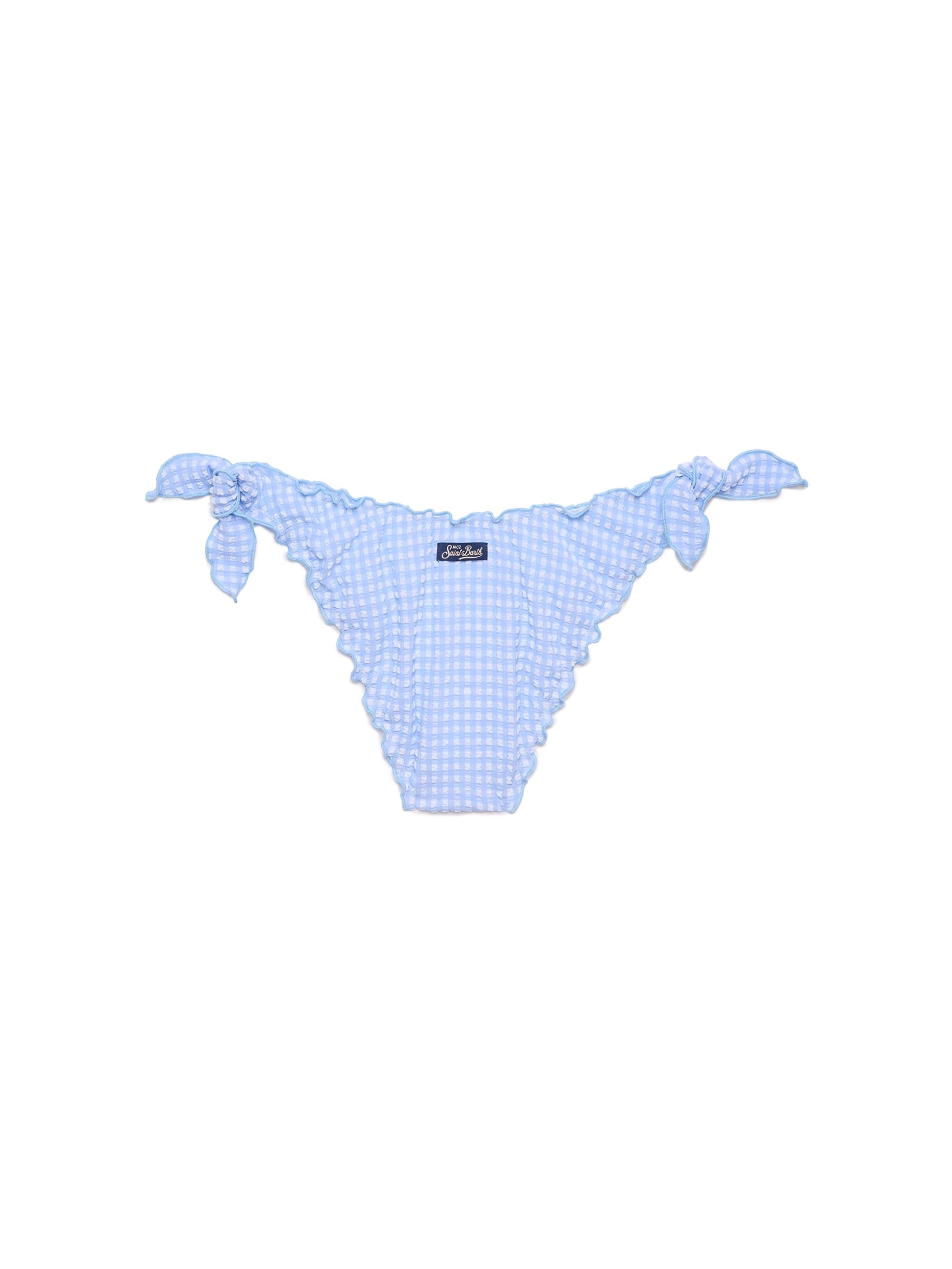 mc2-saint-barth-moon-slip-mare-donna-classico-seersucker-stampa-vichy-azzurro image 2