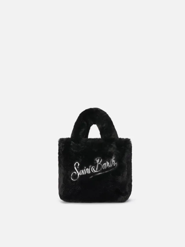 mc2-saint-barth-vanity-mini-soft-borsa-a-mano-in-faux-fur-nero-20x19x10-cm image 1