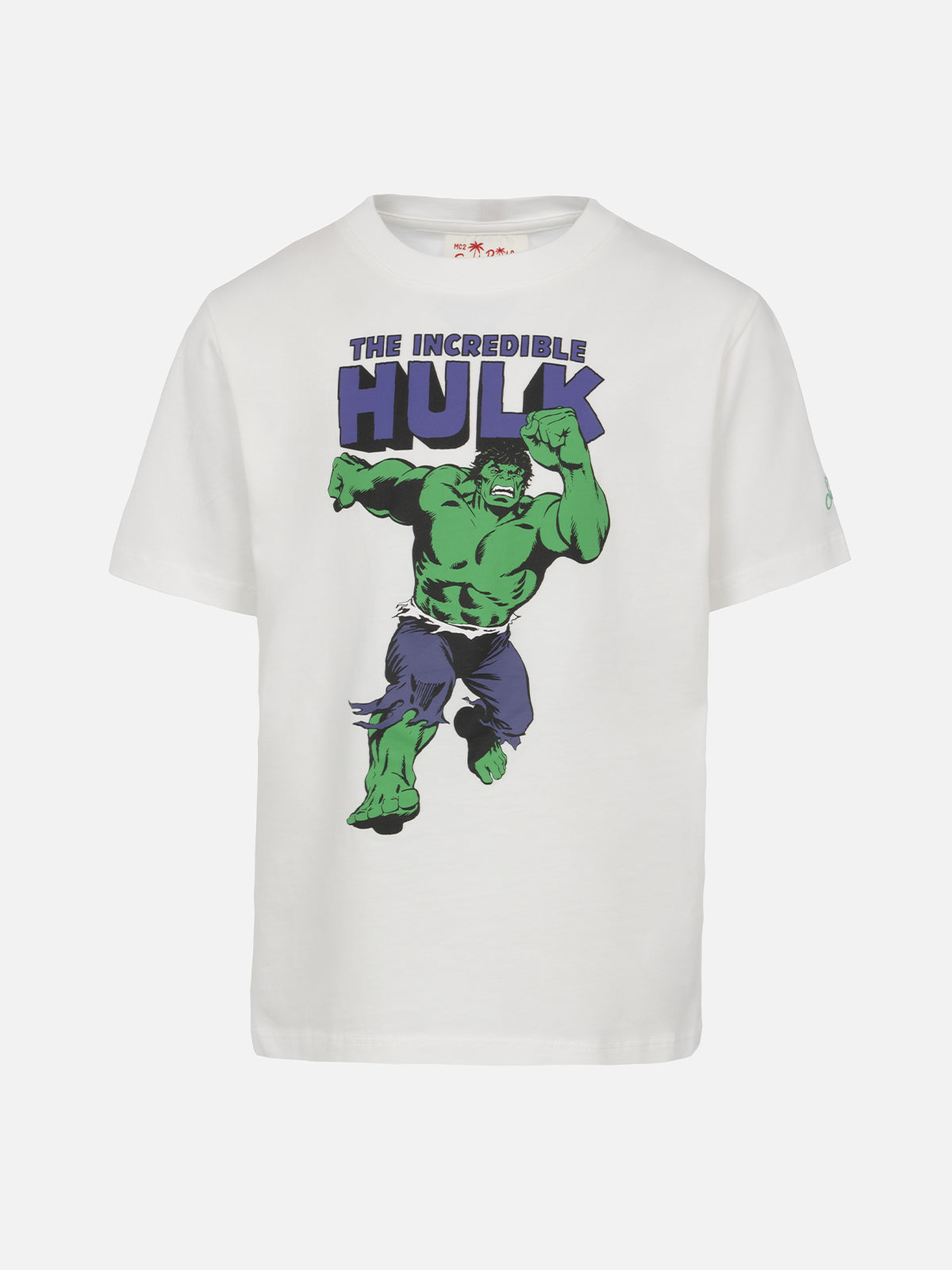 mc2-saint-barth-t-shirt-bambino-hulk-marvel-bianca-edizione-speciale image 1