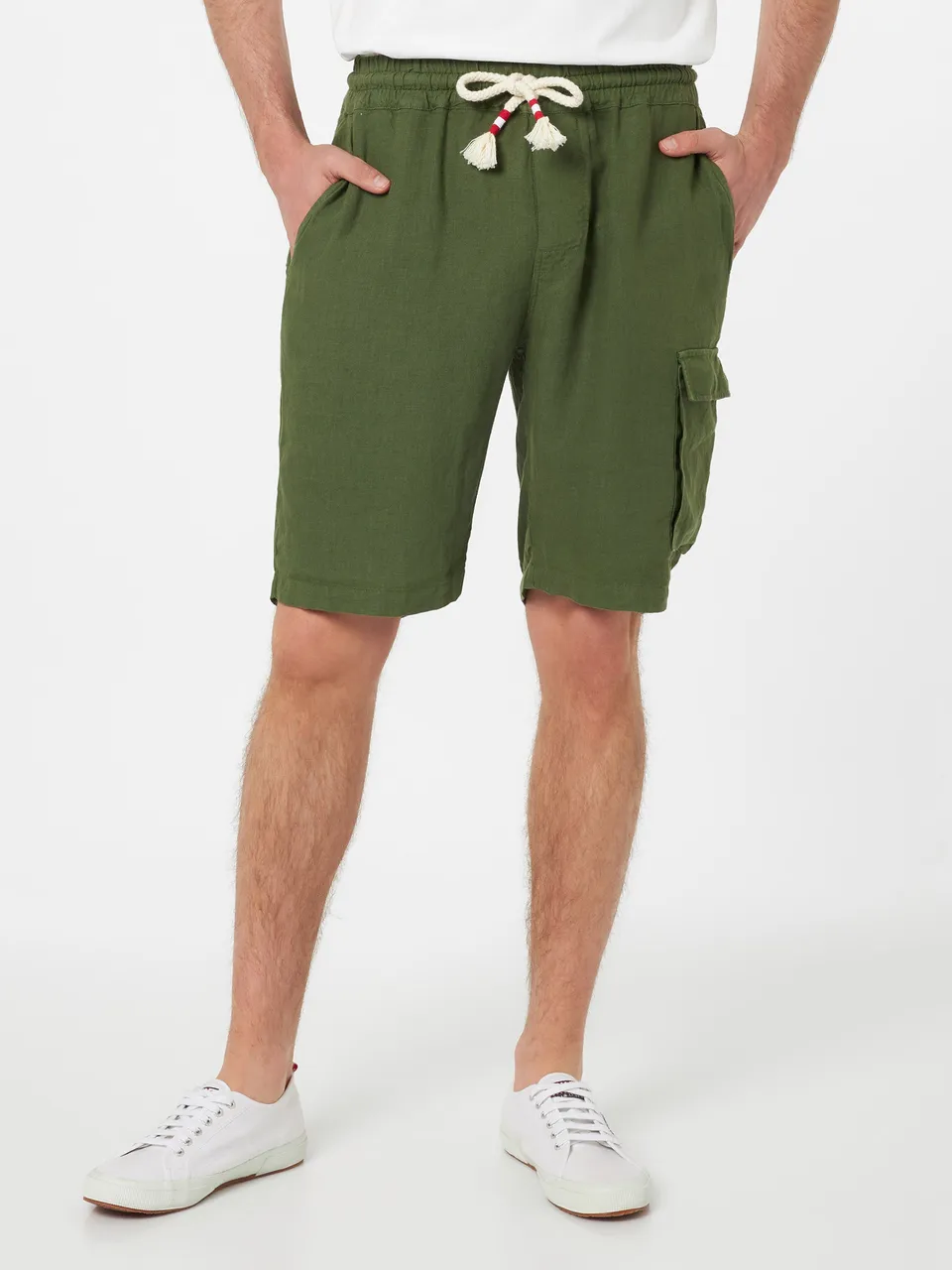 mc2-saint-barth-marseille-bermuda-uomo-in-lino-verde-militare image 1