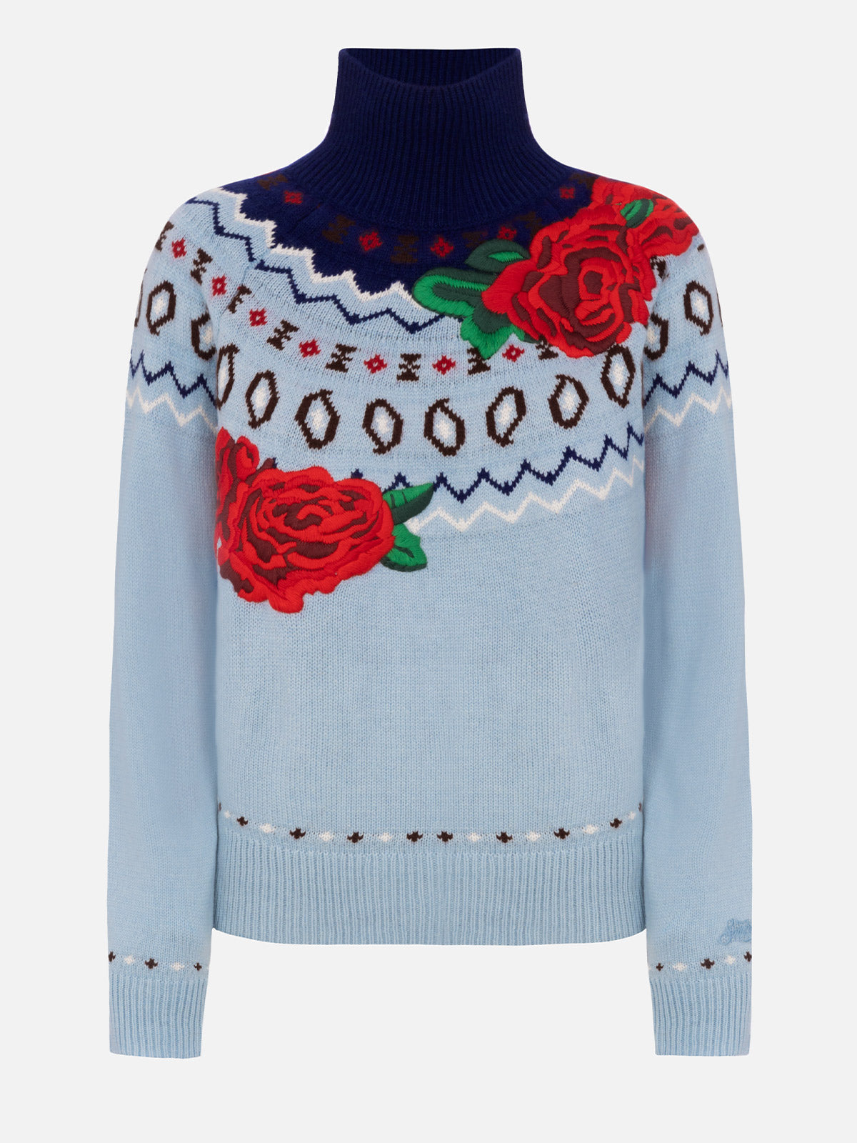 mc2-saint-barth-meghan-maglia-donna-misto-cashmere-jacquard-nordico-blu image 4