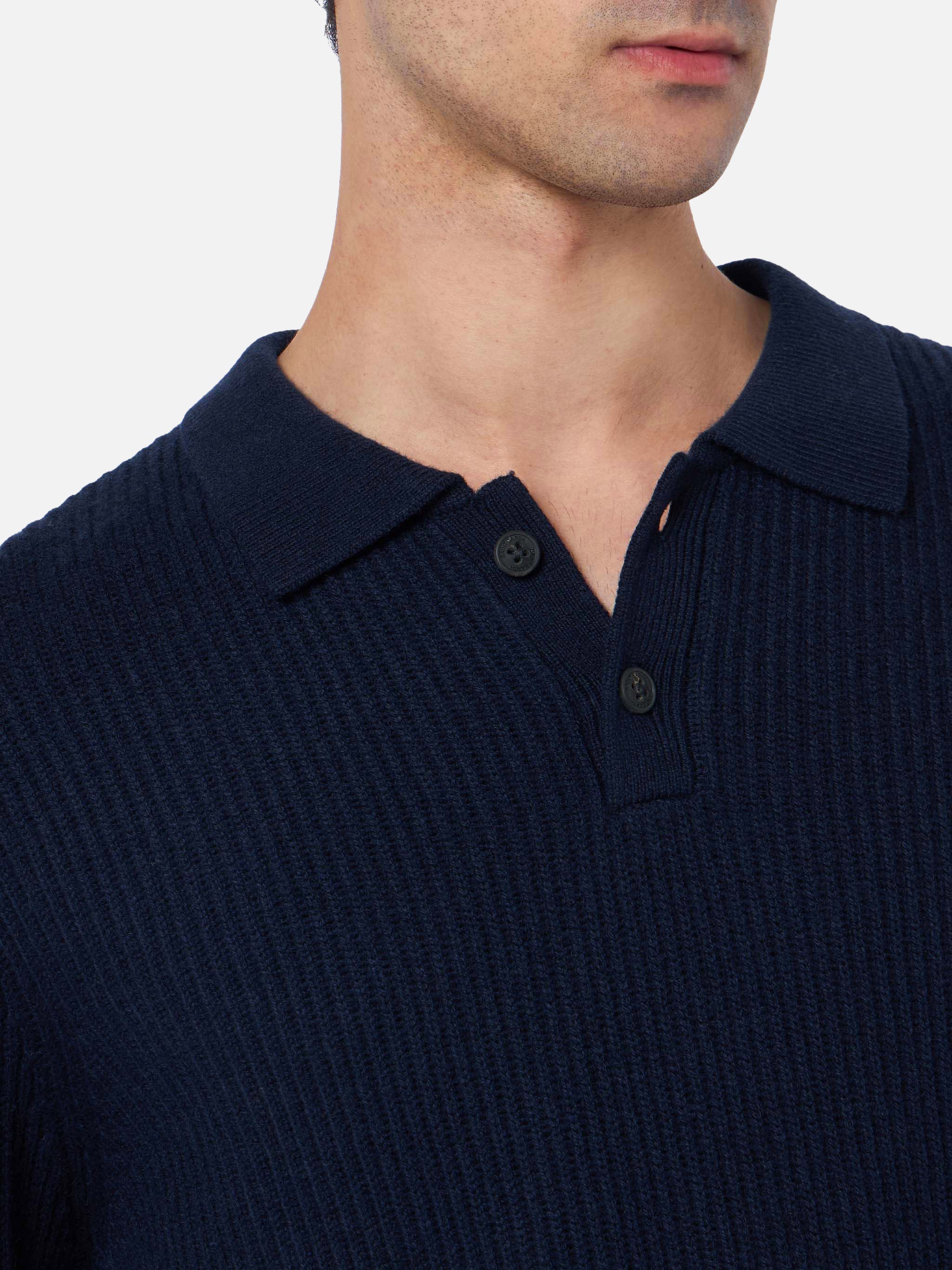 mc2-saint-barth-maglione-uomo-downing-blu-navy-a-coste-in-misto-cashmere image 2