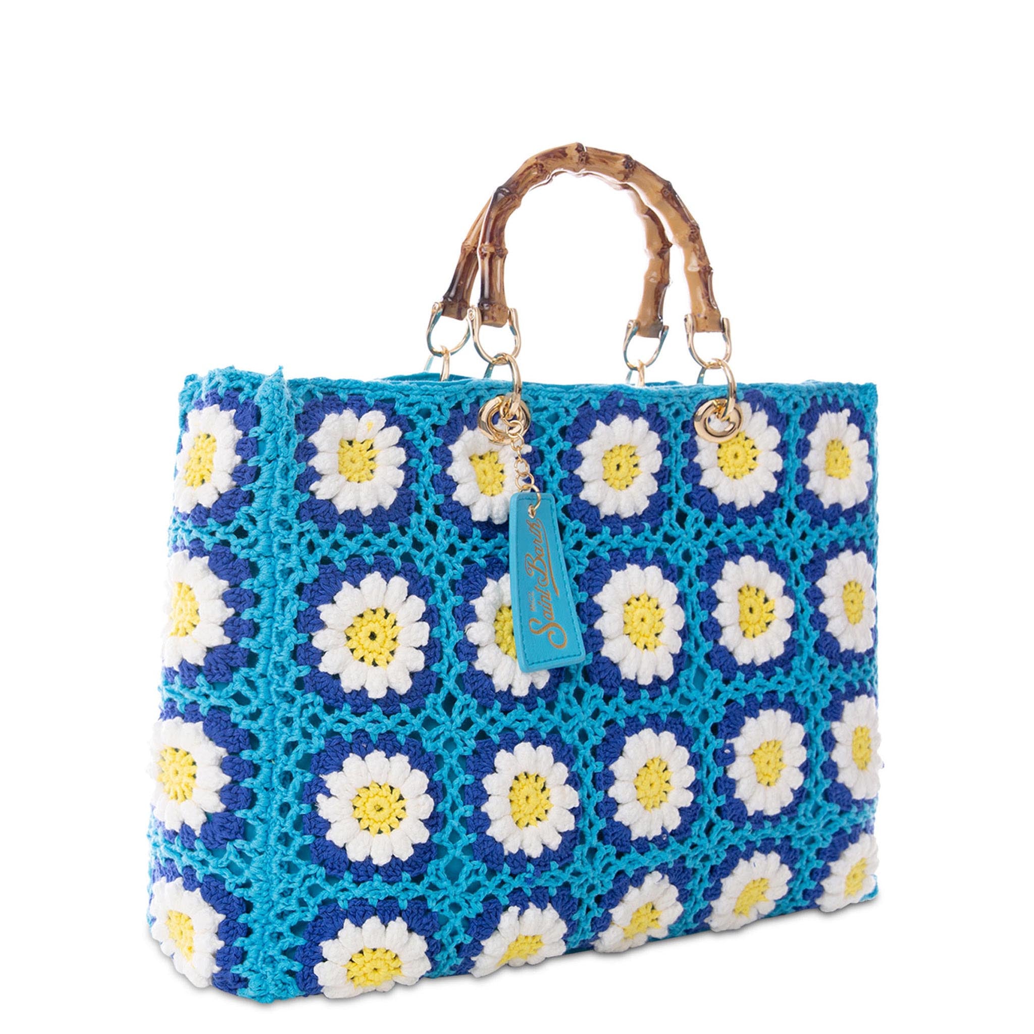 mc2-saint-barth-victoria-borsa-tote-crochet-azzurra-con-fiori image 2