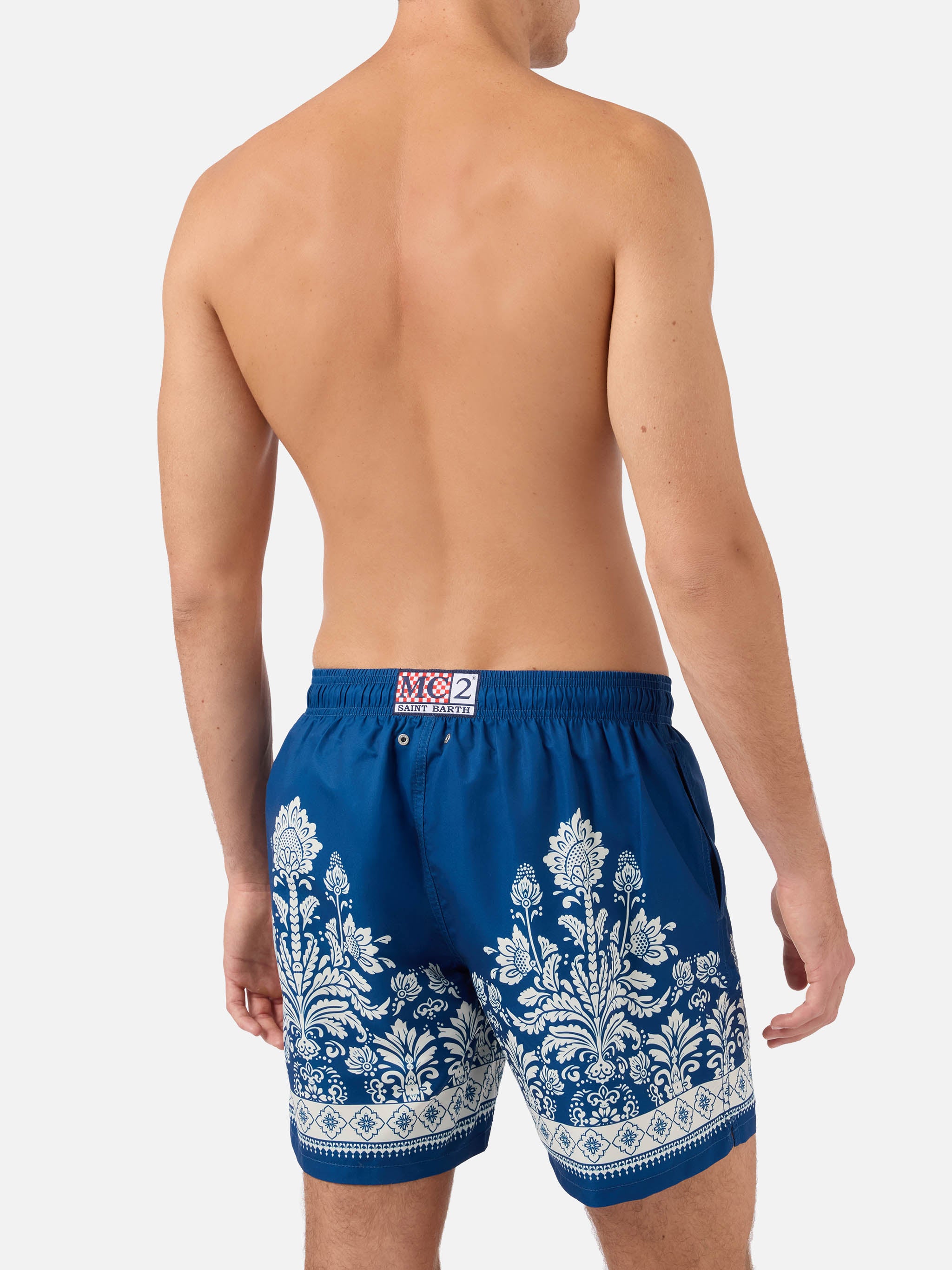 mc2-saint-barth-gustavia-costume-mare-uomo-blu-stampa-floreale-ornamentale image 5