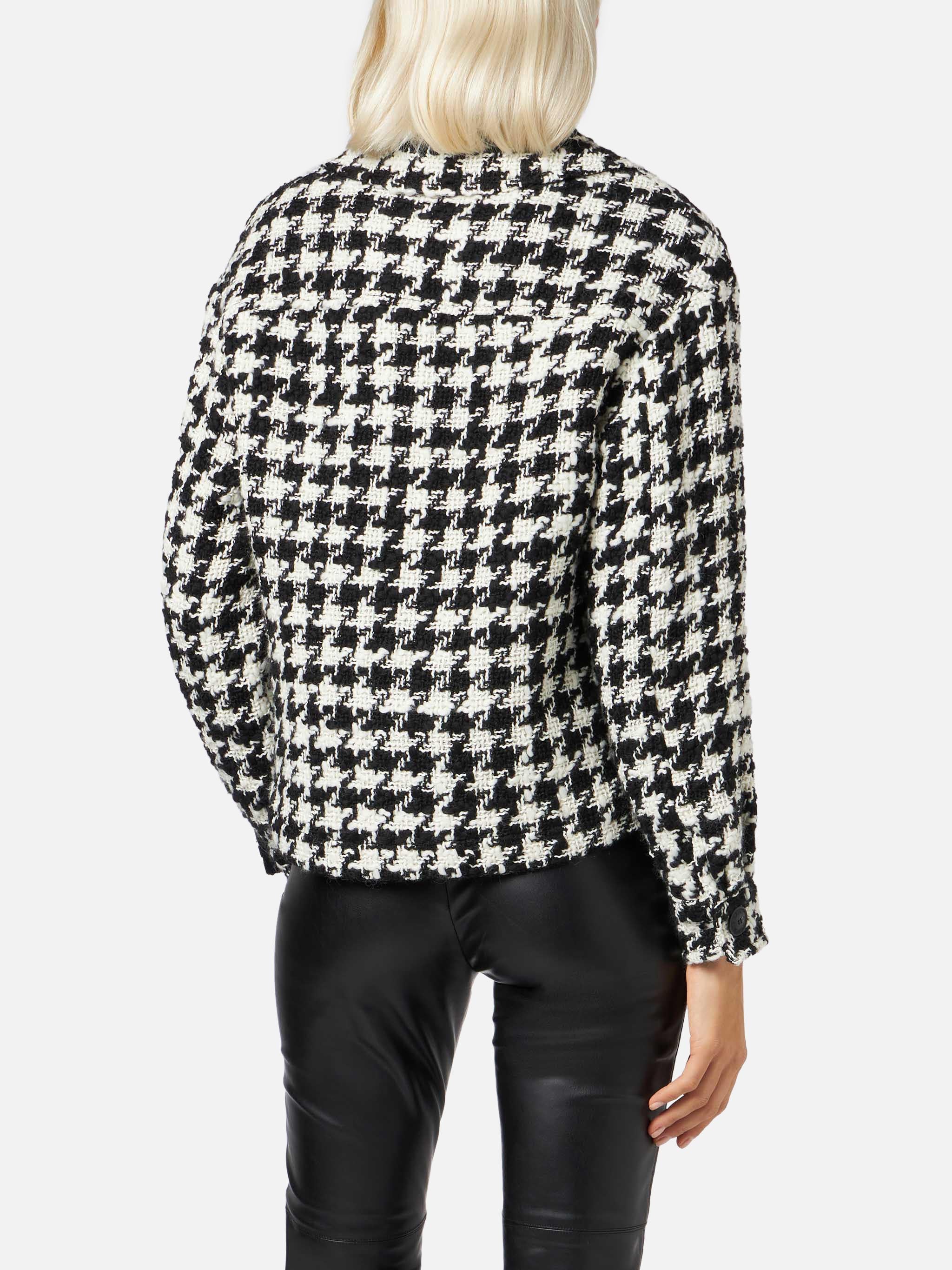mc2-saint-barth-bonnibell-overshirt-crop-pied-de-poule-nera-donna image 2