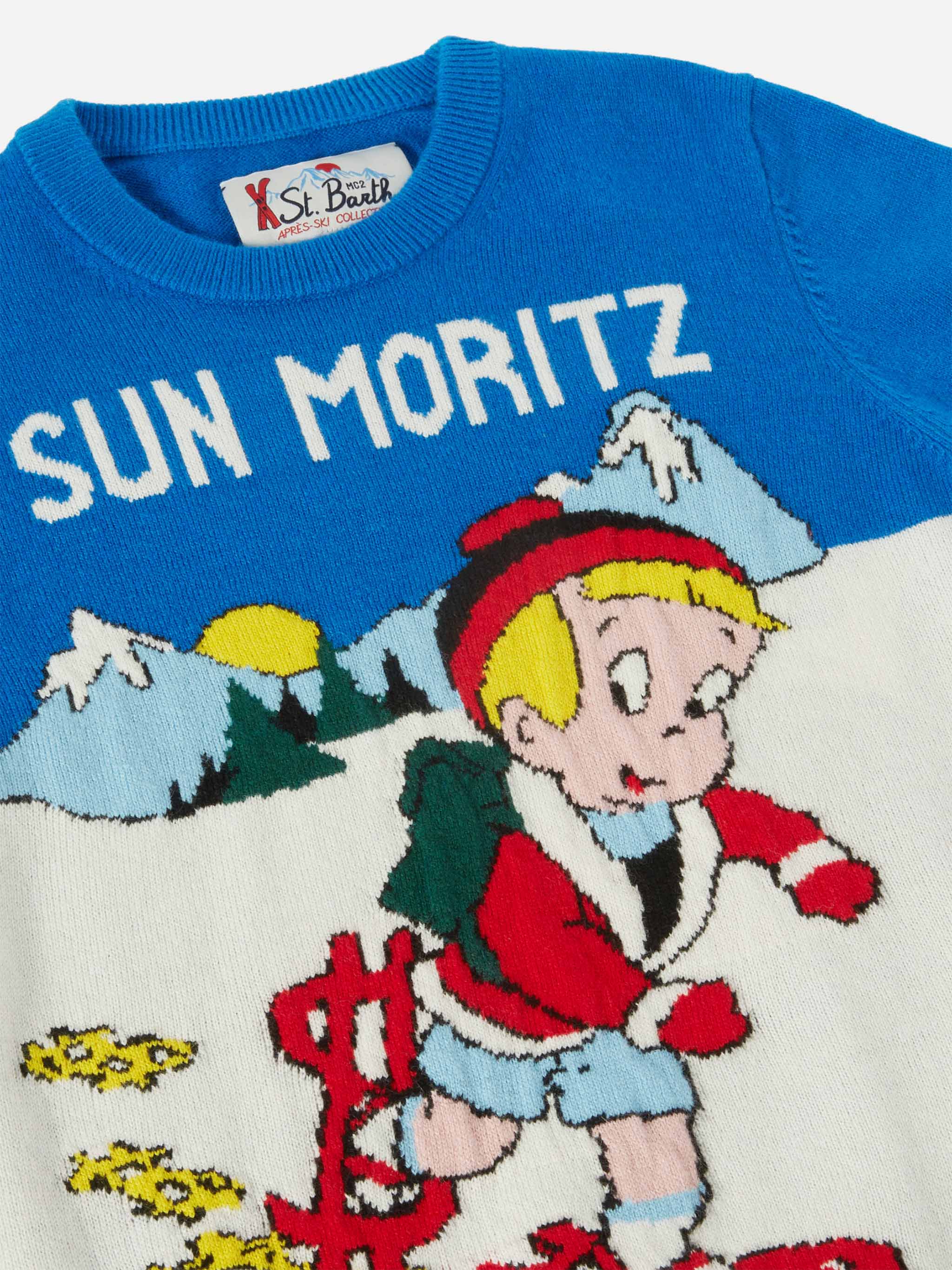 mc2-saint-barth-douglas-girocollo-bambino-jacquard-richie-rich-bluette-lana-e-ca image 2