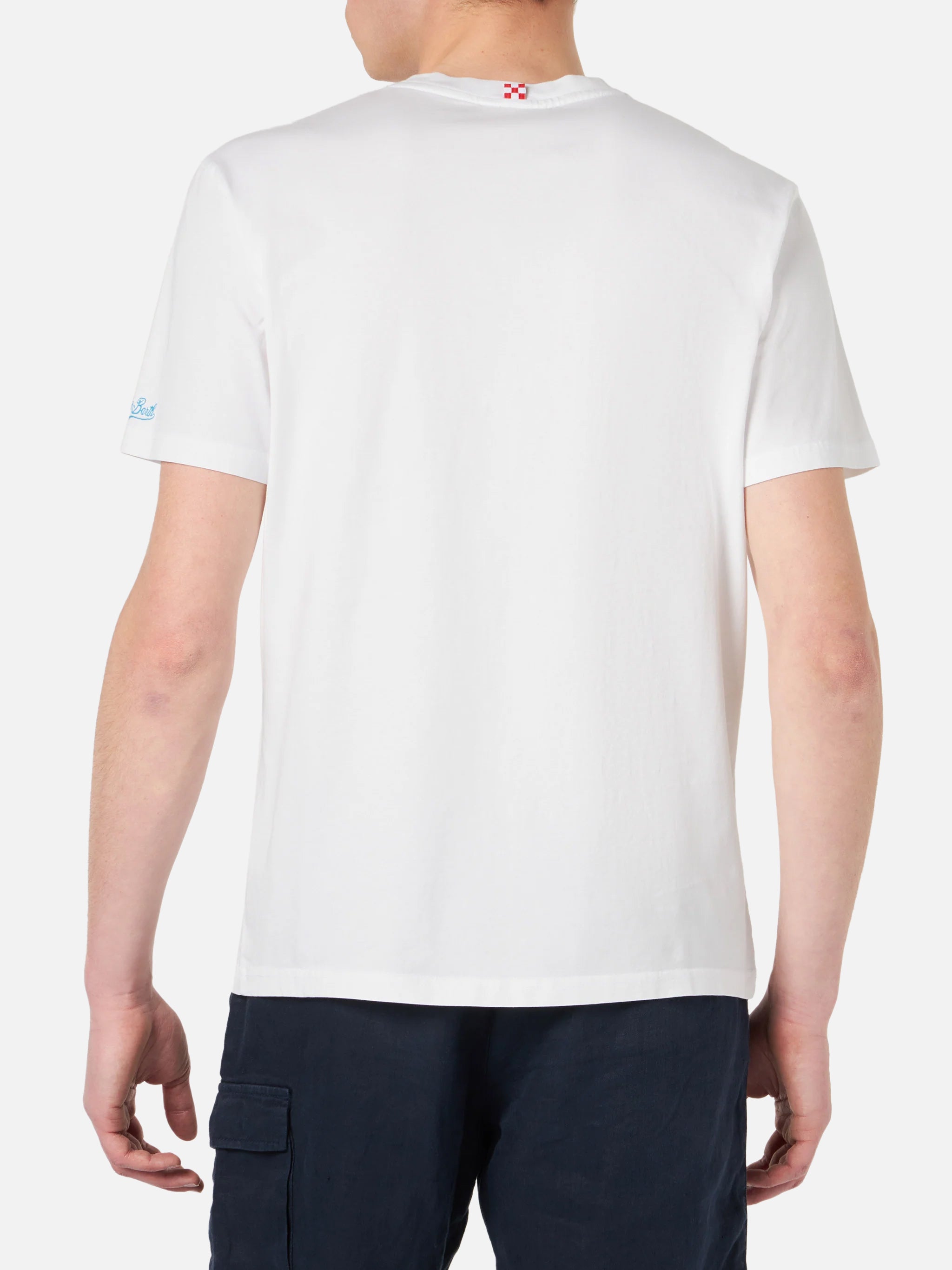 mc2-saint-barth-man-t-shirt-uomo-bianca-stampa-auto-lodola-special-edition image 4