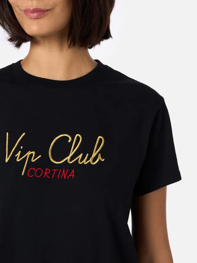 mc2-saint-barth-t-shirt-emilie-donna-nero-vip-club-cortina-special-edition image 1