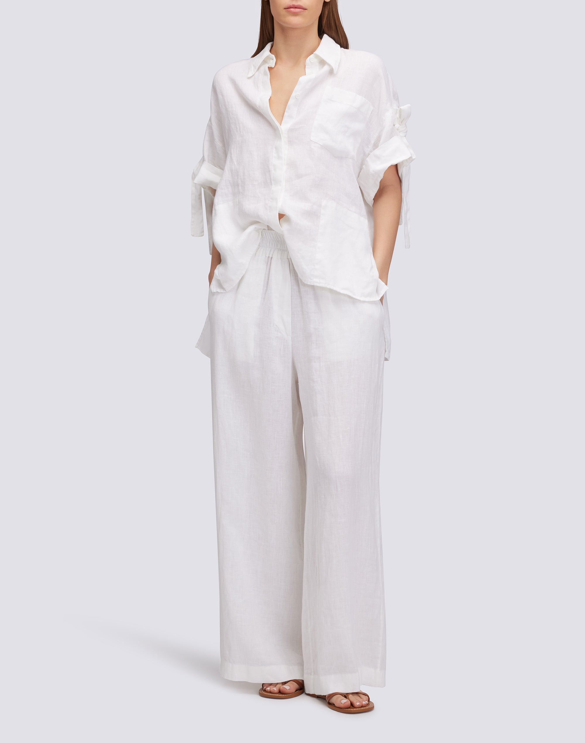 sundek-pantaloni-palazzo-lunghi-in-lino-tinto-capo-donna image 4