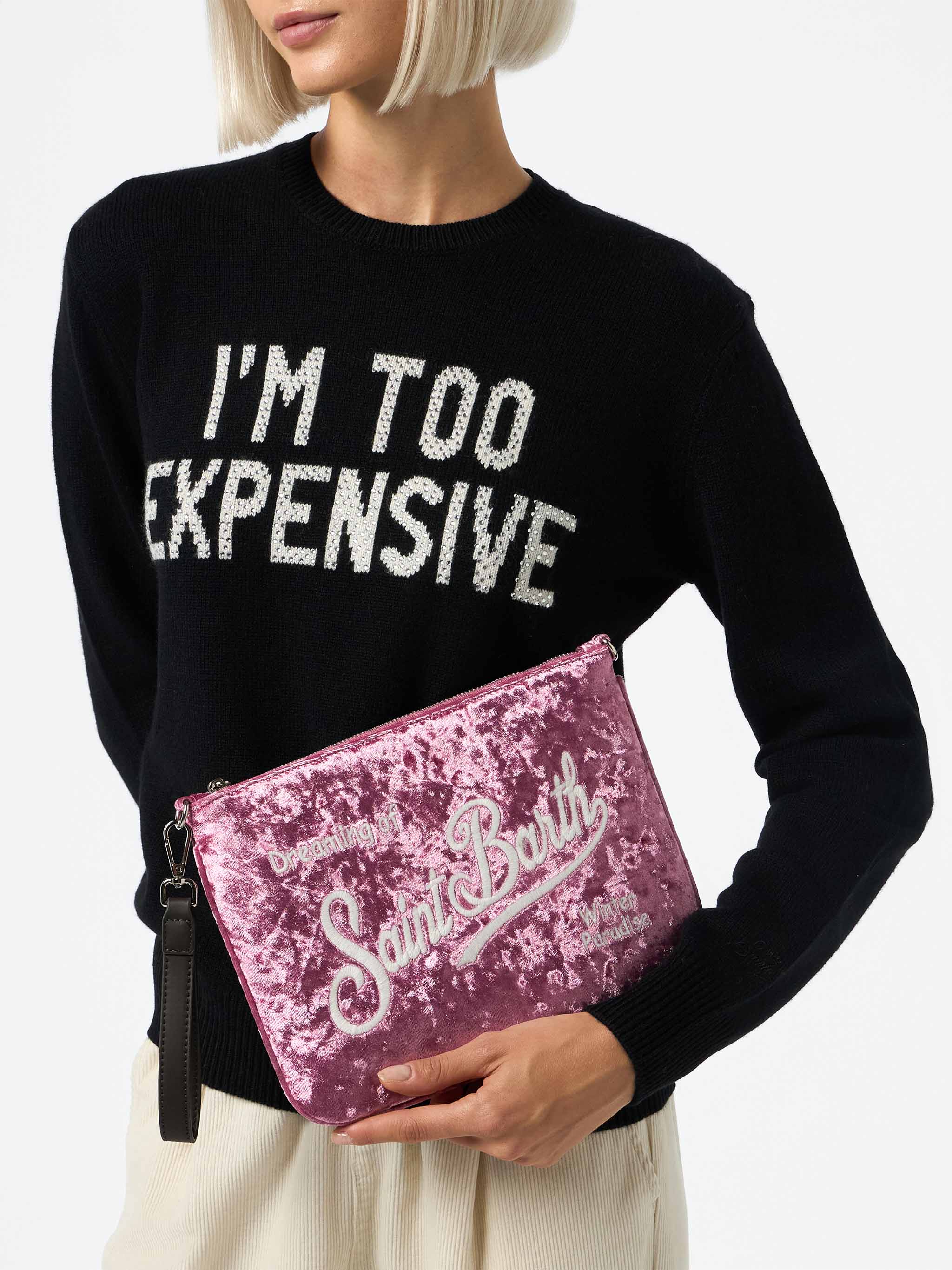 mc2-saint-barth-parisienne-pouch-pochette-ciniglia-lilla-20x28-cm-con-catena image 2