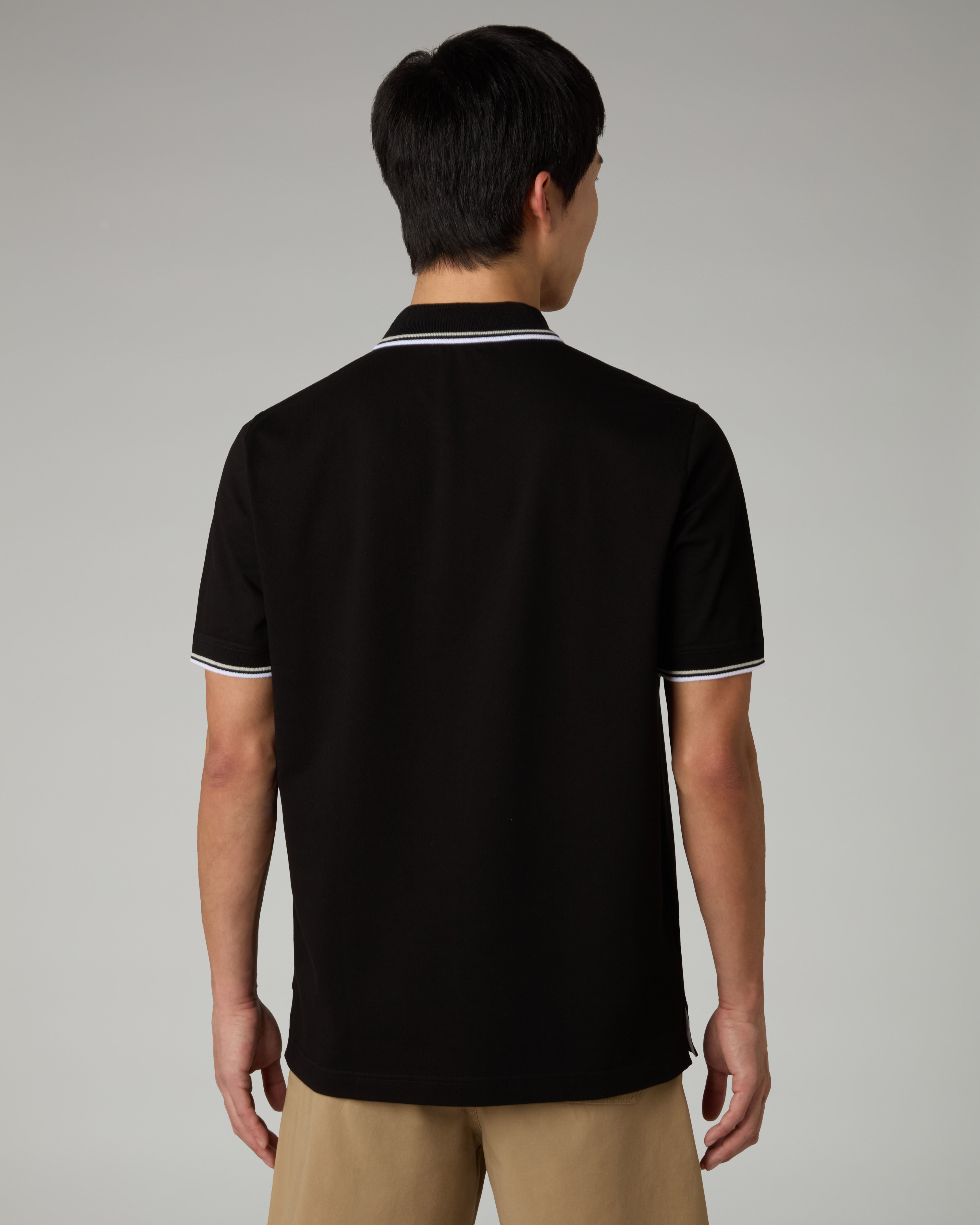 australian-pocket-piquet-polo-nero-regular-fit image 3