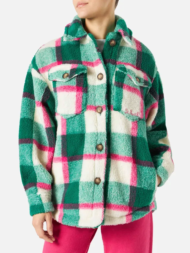 mc2-saint-barth-elys-giacca-overshirt-sherpa-tartan-multicolor image 1