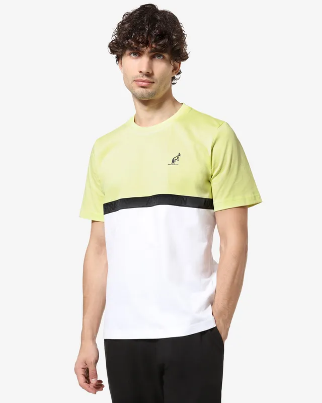 australian-color-block-t-shirt-t-shirt-cotone-lime-logo-rifrangente image 1