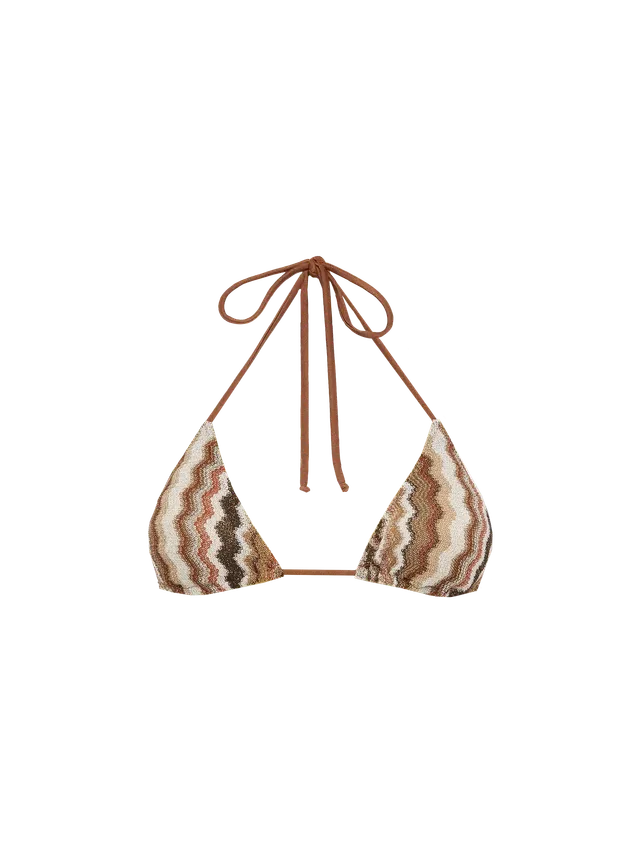 mc2-saint-barth-leah-top-a-triangolo-raschel-motivo-chevron-marrone image 1