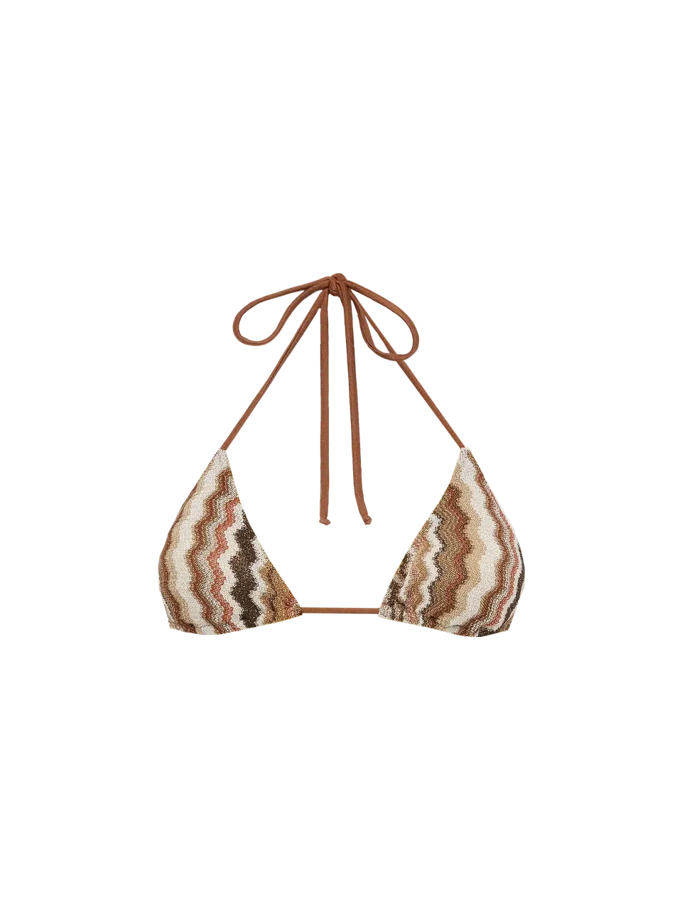 mc2-saint-barth-leah-top-a-triangolo-raschel-motivo-chevron-marrone image 1