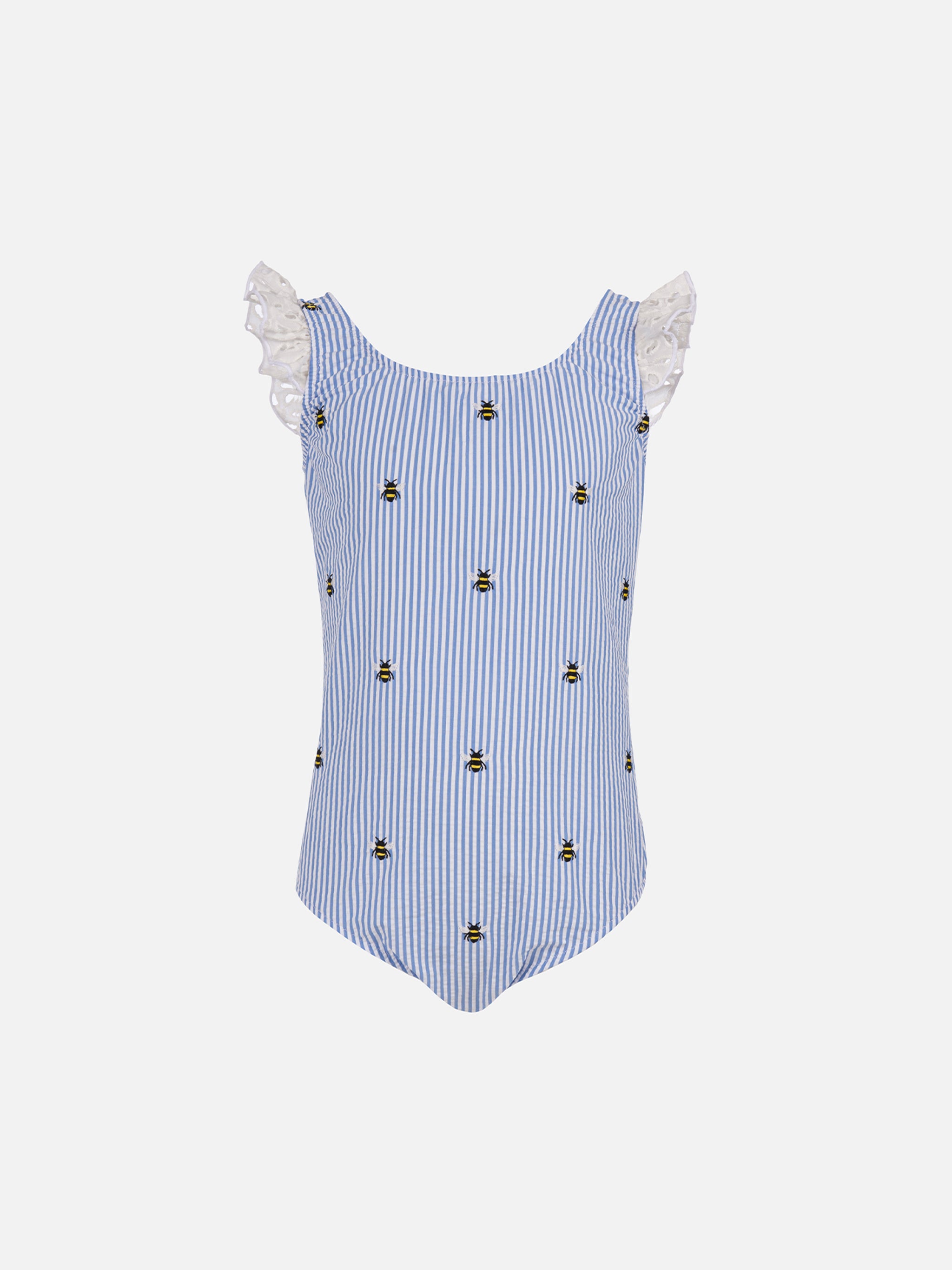 mc2-saint-barth-tilda-costume-intero-bambina-in-cotone-seersucker-bluette image 1