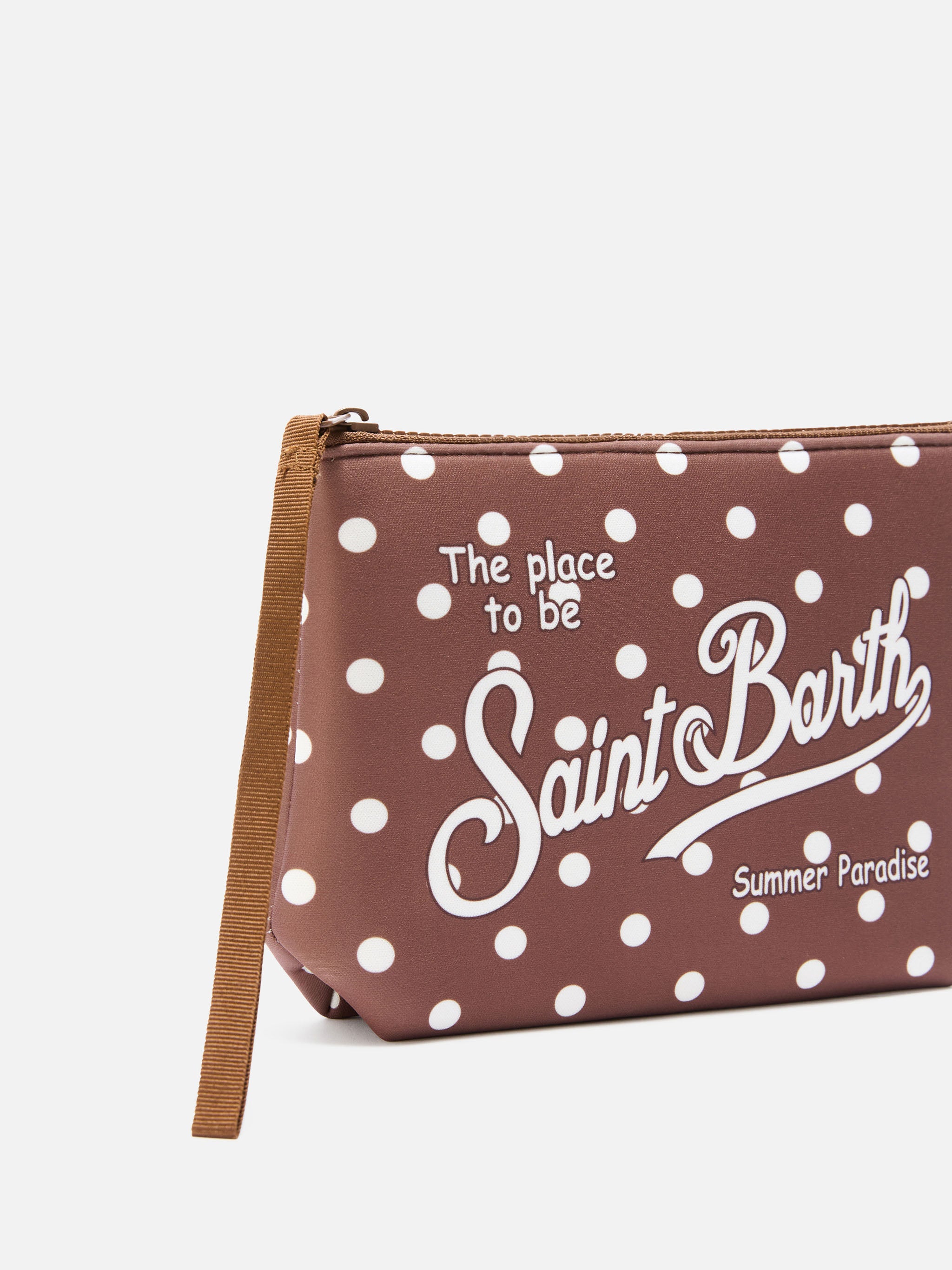 mc2-saint-barth-aline-pochette-in-scuba-marrone-con-stampa-pois image 2