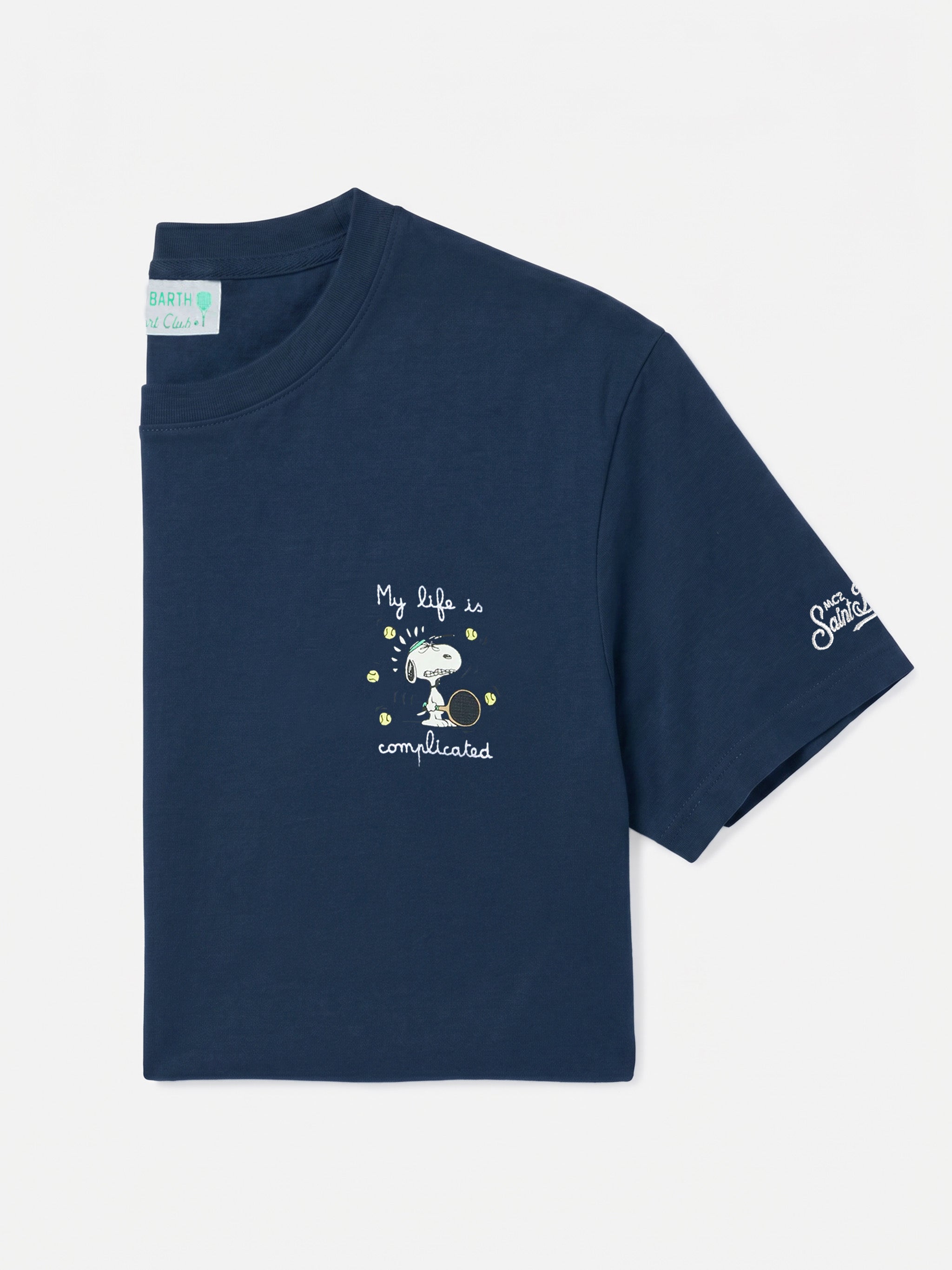 mc2-saint-barth-t-shirt-arnott-uomo-in-cotone-blu-navy-snoopy-peanuts-special-ed image 1
