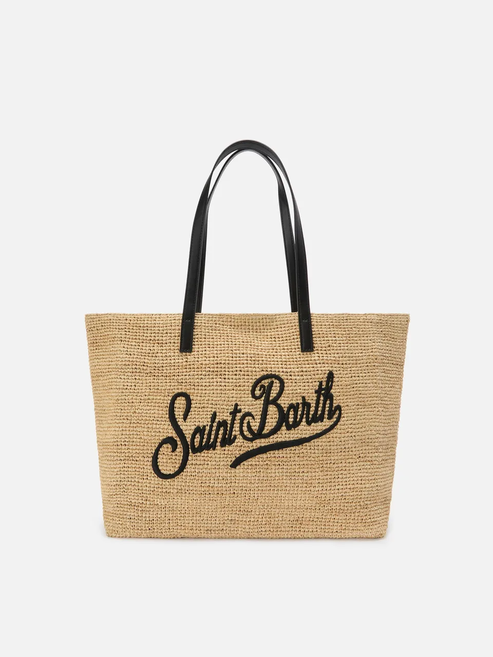 mc2-saint-barth-borsa-city-in-raffia-intrecciata-con-logo-nero-ricamato-a-contra image 1