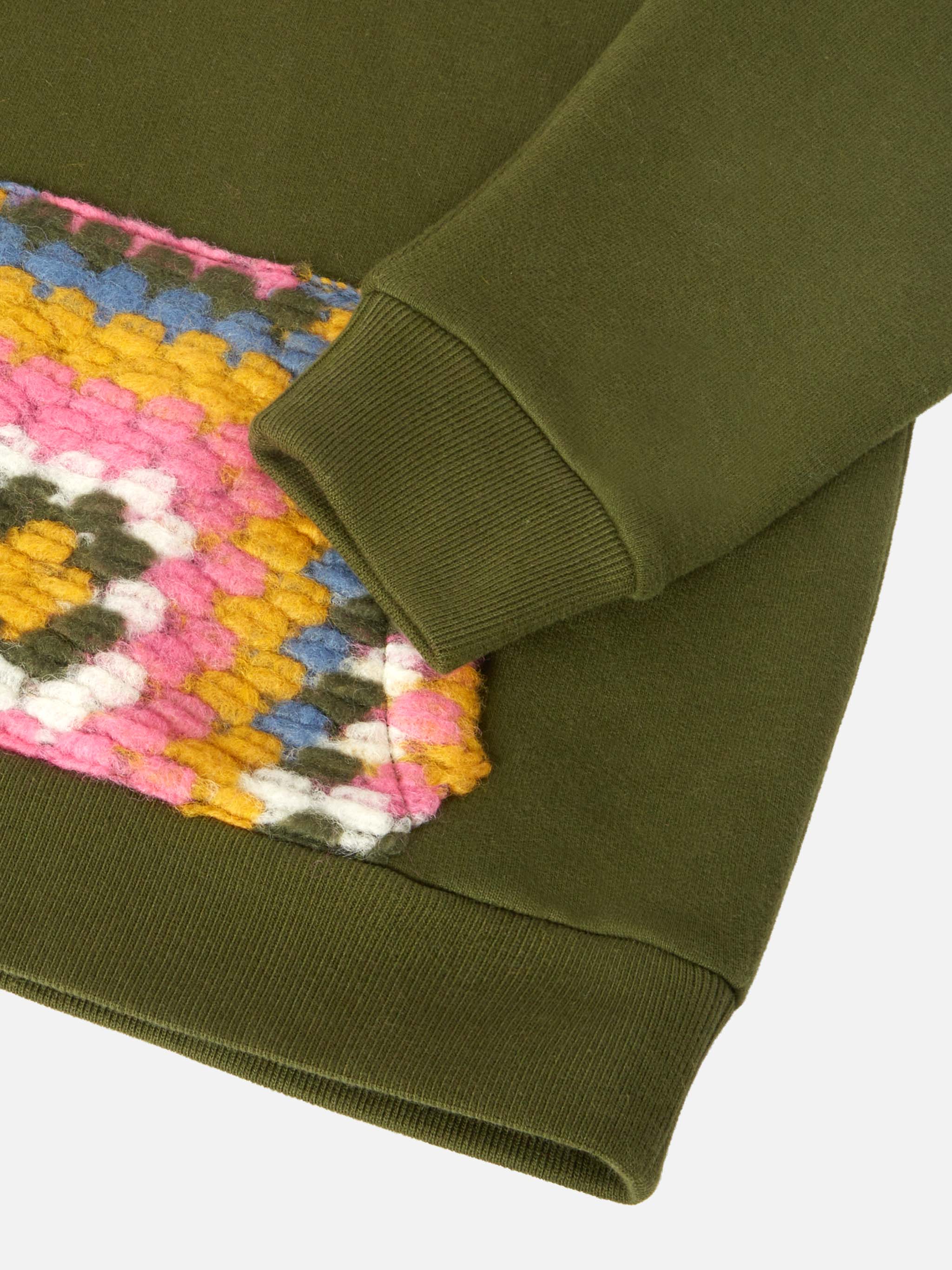 mc2-saint-barth-jeune-jr-felpa-con-cappuccio-bambina-verde-motivo-crochet image 4