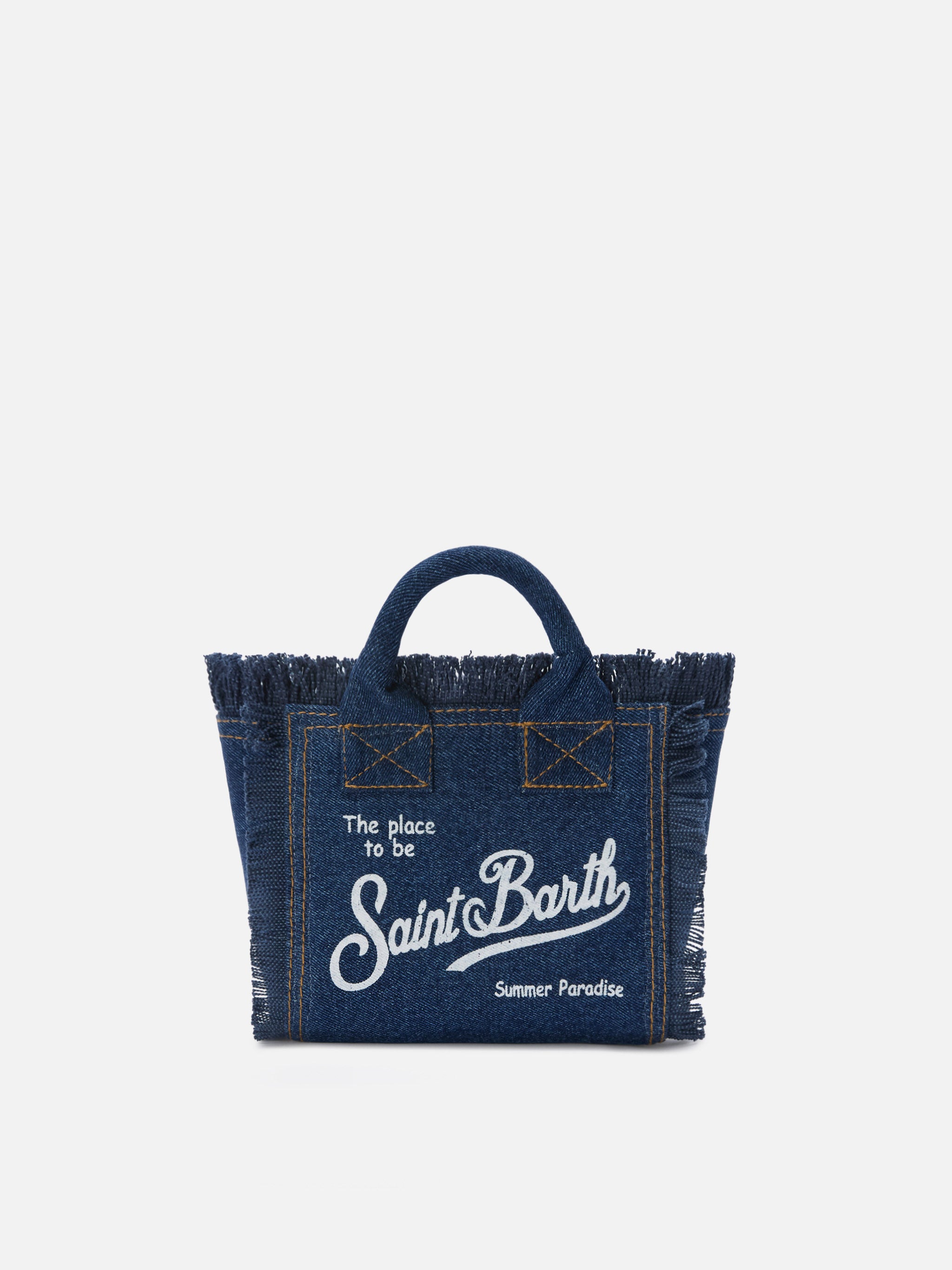 mc2-saint-barth-borsa-vanity-mini-donna-in-denim-blu-scuro-con-frange image 1