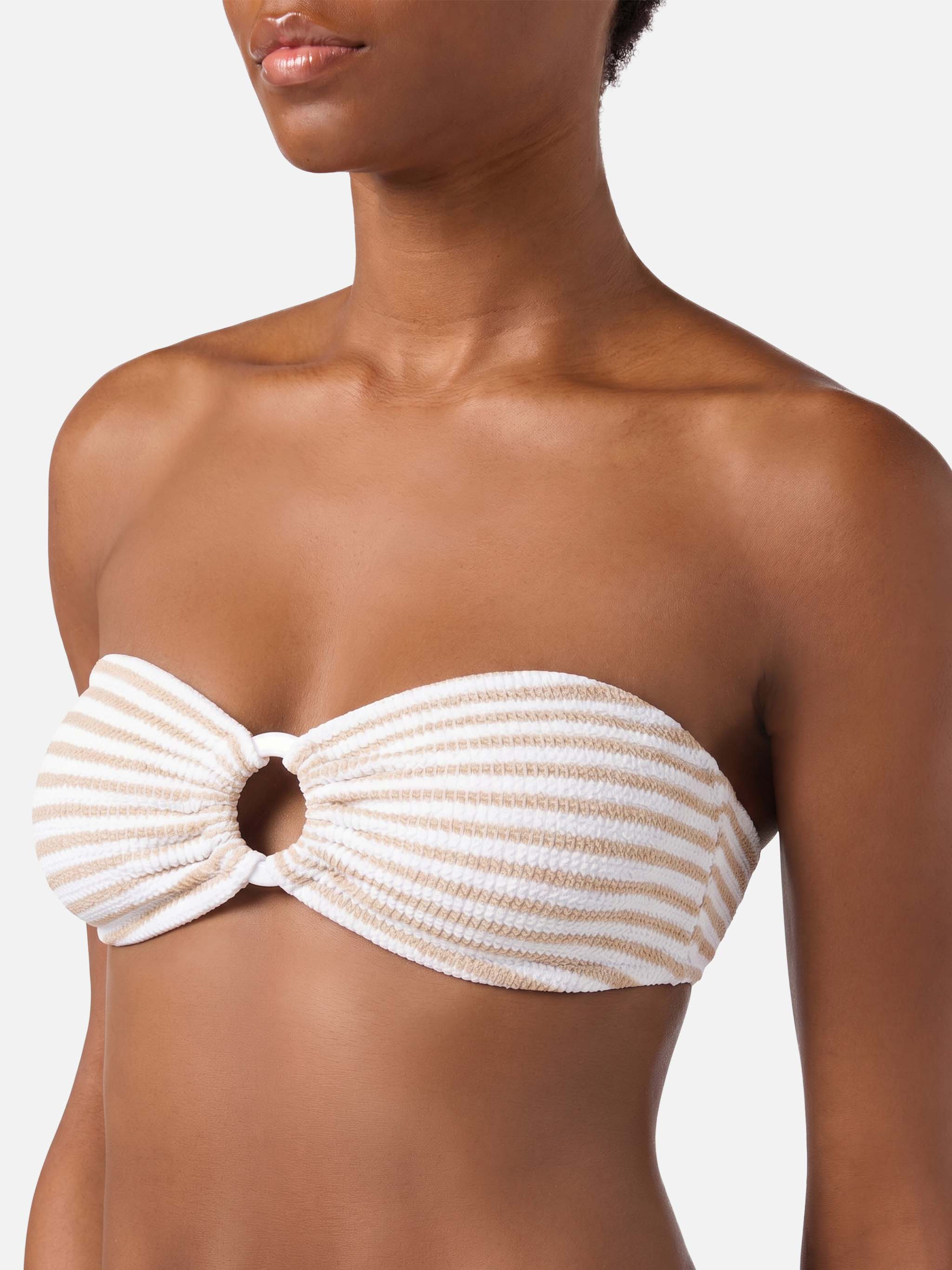 mc2-saint-barth-yulia-elise-bikini-a-fascia-crinkle-a-righe-beige-e-bianco image 3