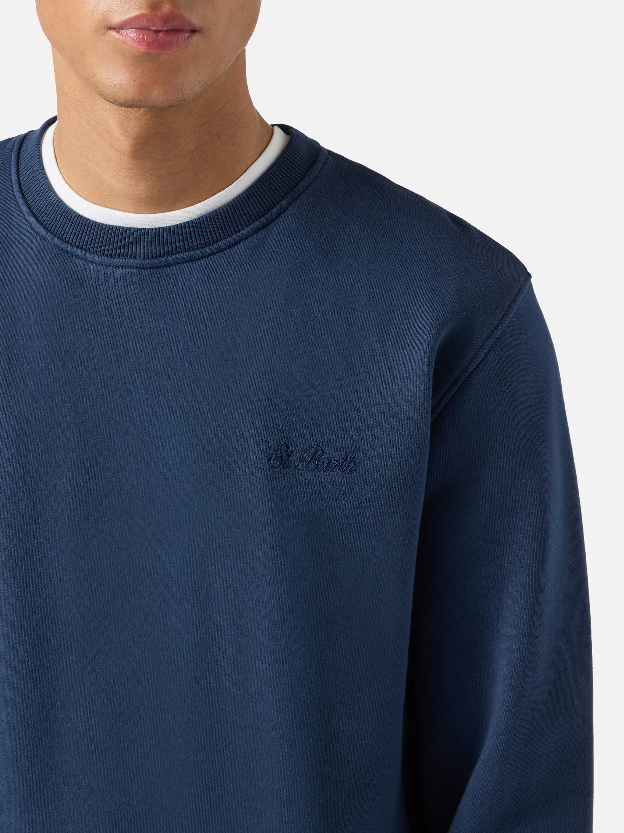 mc2-saint-barth-felpa-ponza-blu-navy-in-cotone-con-ricamo-st-barth image 2
