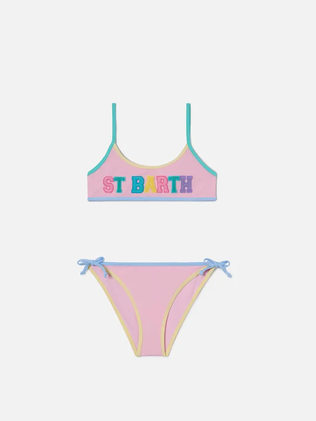 mc2-saint-barth-bikini-bambina-jaiden-string-rosa-con-patch-multicolor-effetto-s image 1