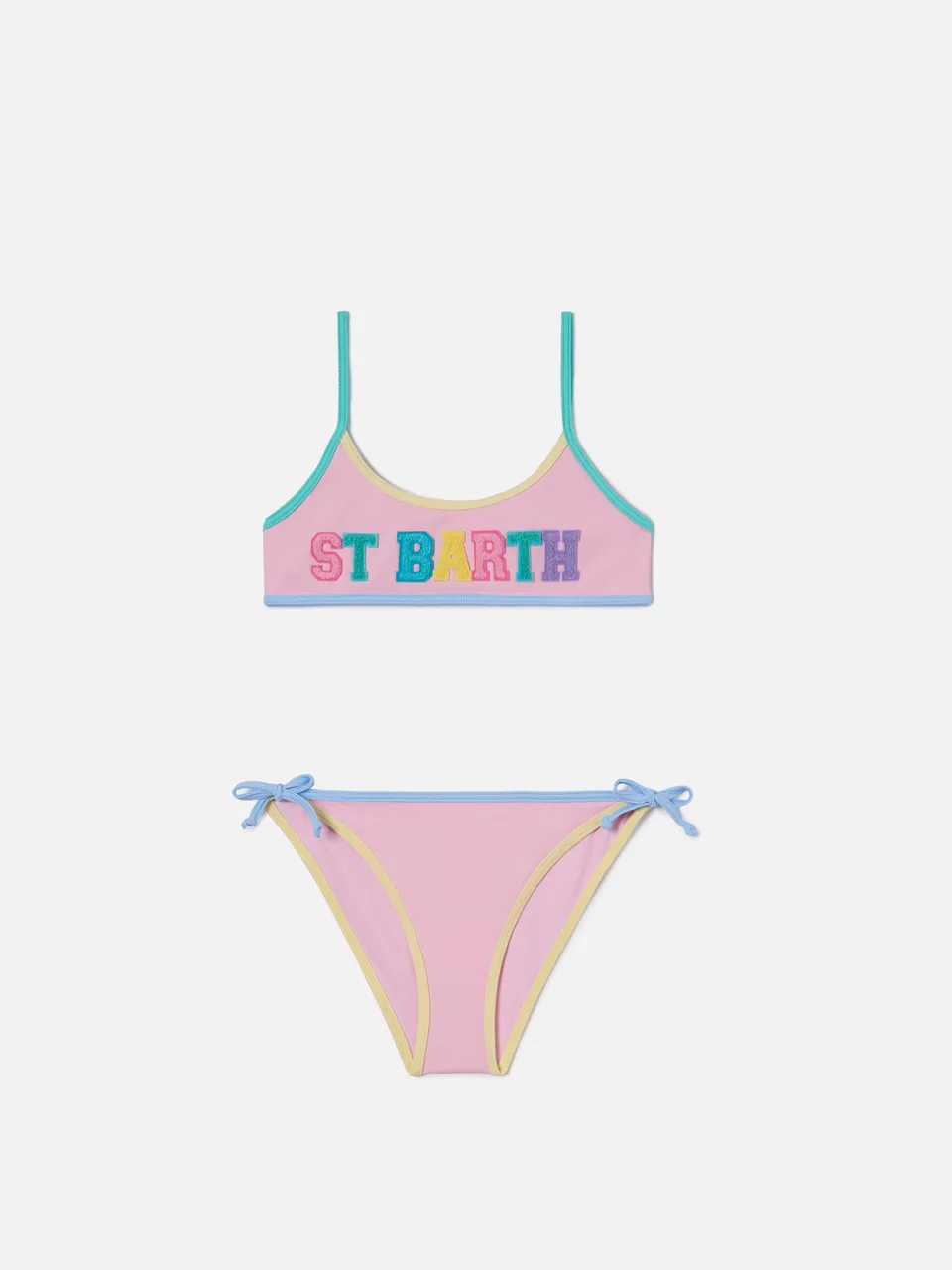 mc2-saint-barth-bikini-bambina-jaiden-string-rosa-con-patch-multicolor-effetto-s image 1