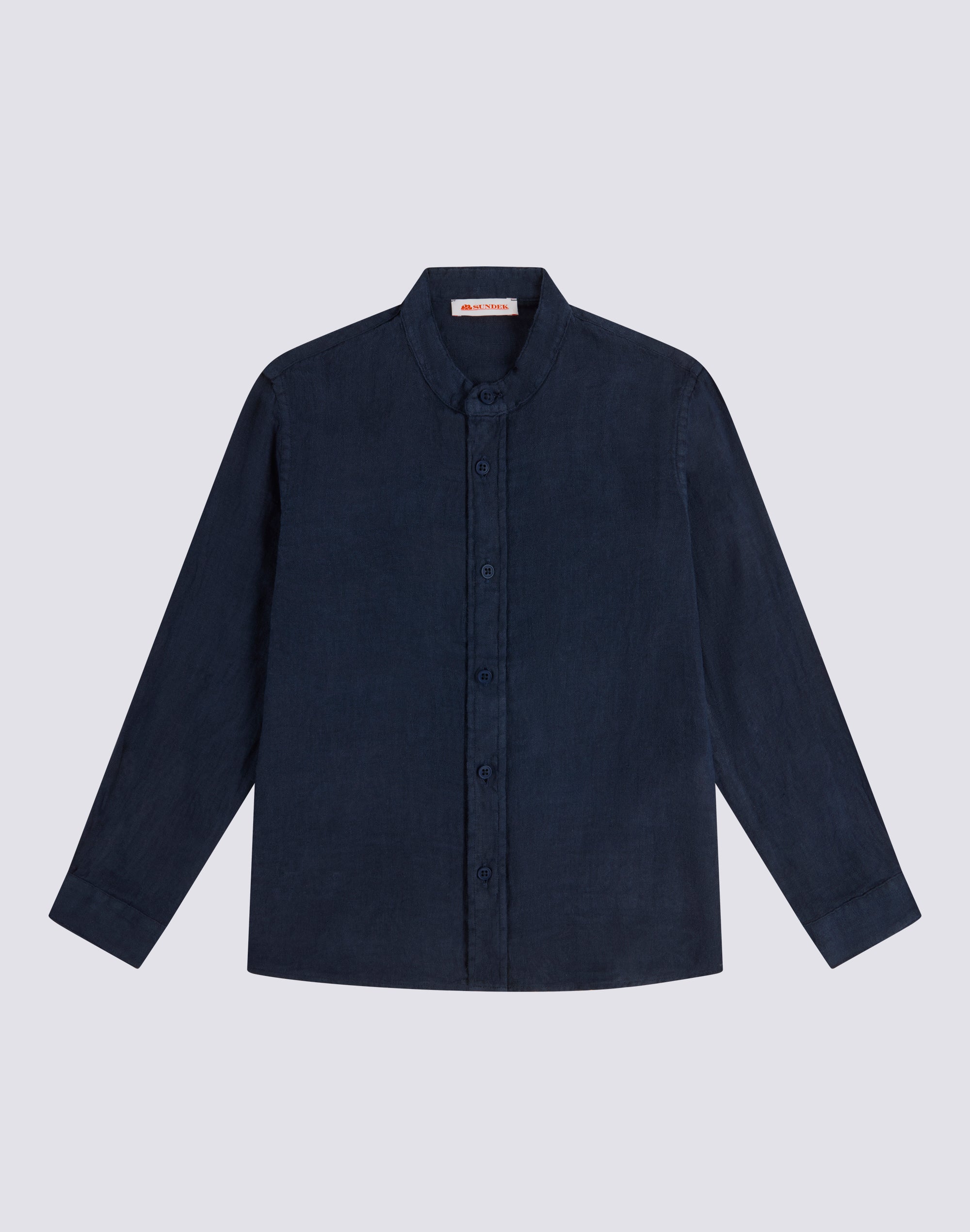 sundek-camicia-bambino-in-lino-collo-coreana-tinto-pezza image 1