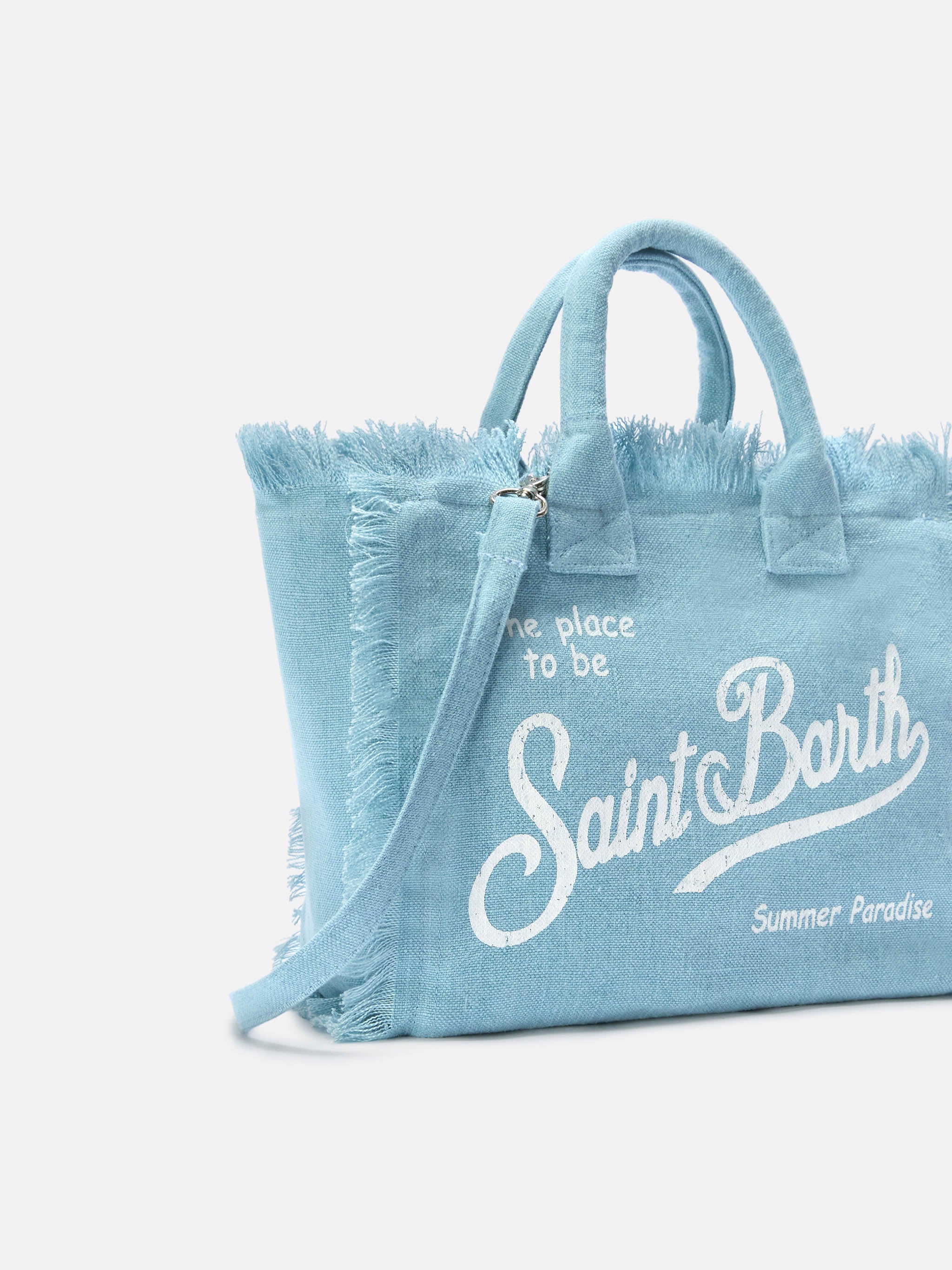 mc2-saint-barth-borsa-colette-in-lino-azzurro-tinta-unita-con-frange image 3