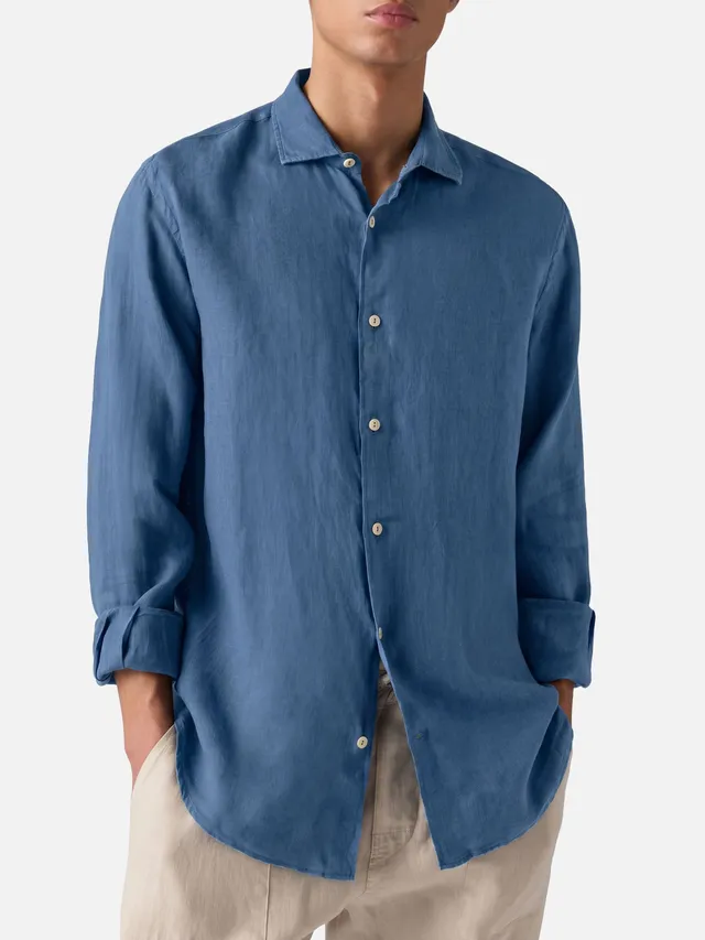 mc2-saint-barth-camicia-uomo-pamplona-lino-denim-scuro image 1