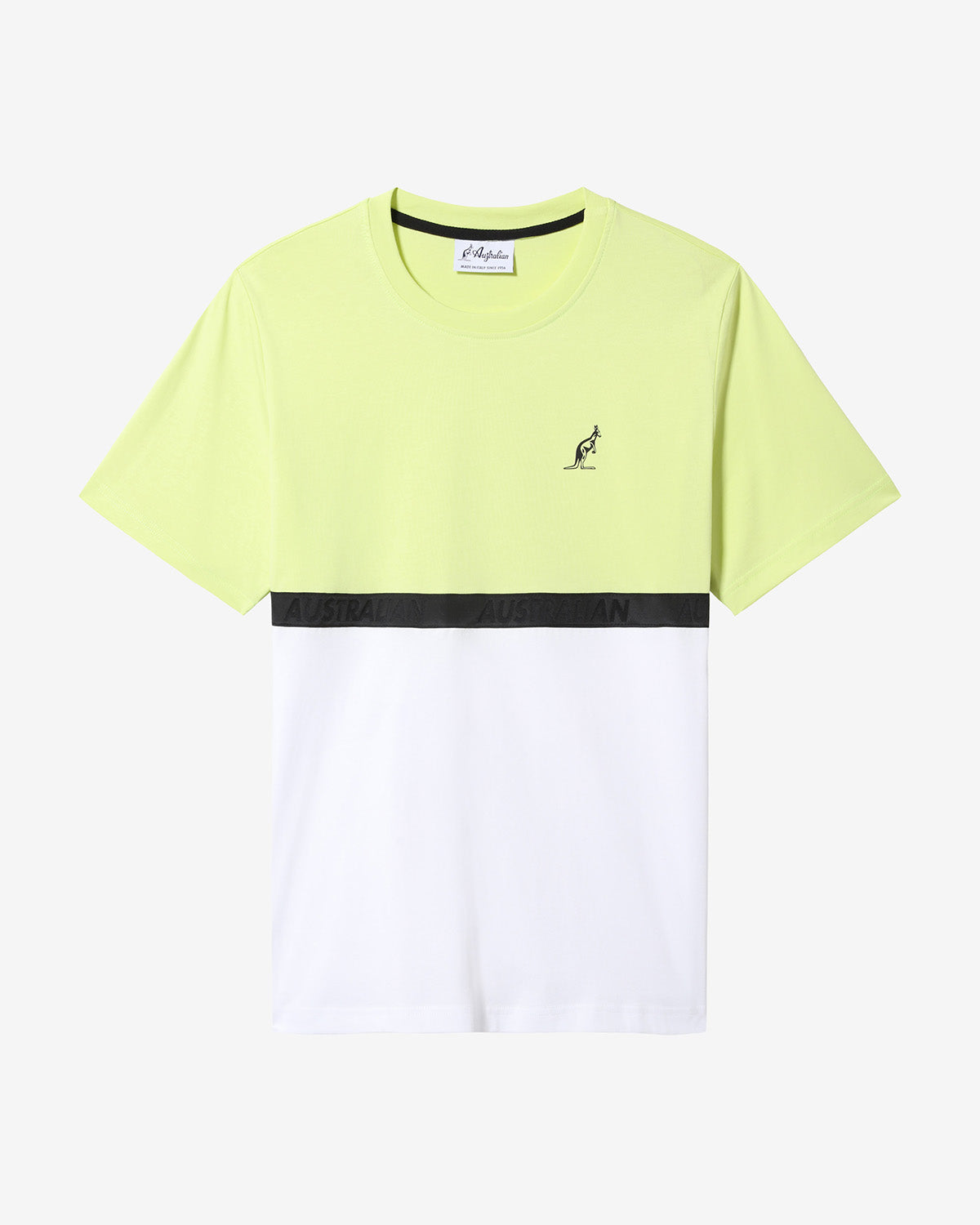 australian-color-block-t-shirt-t-shirt-cotone-lime-logo-rifrangente image 5