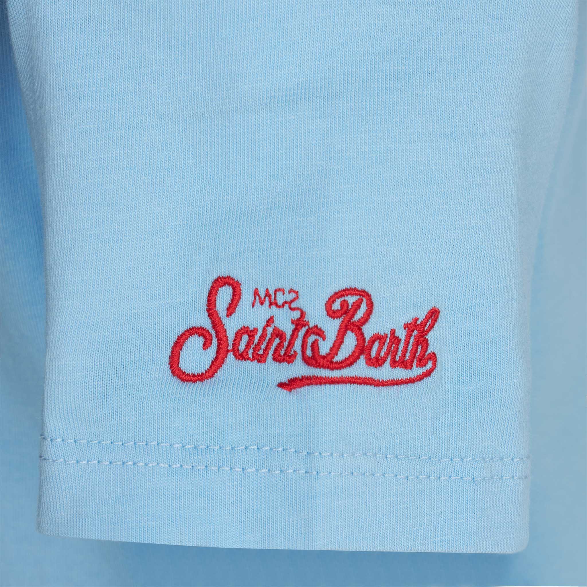 mc2-saint-barth-t-shirt-bambino-simpson-skater-bart-celeste image 3