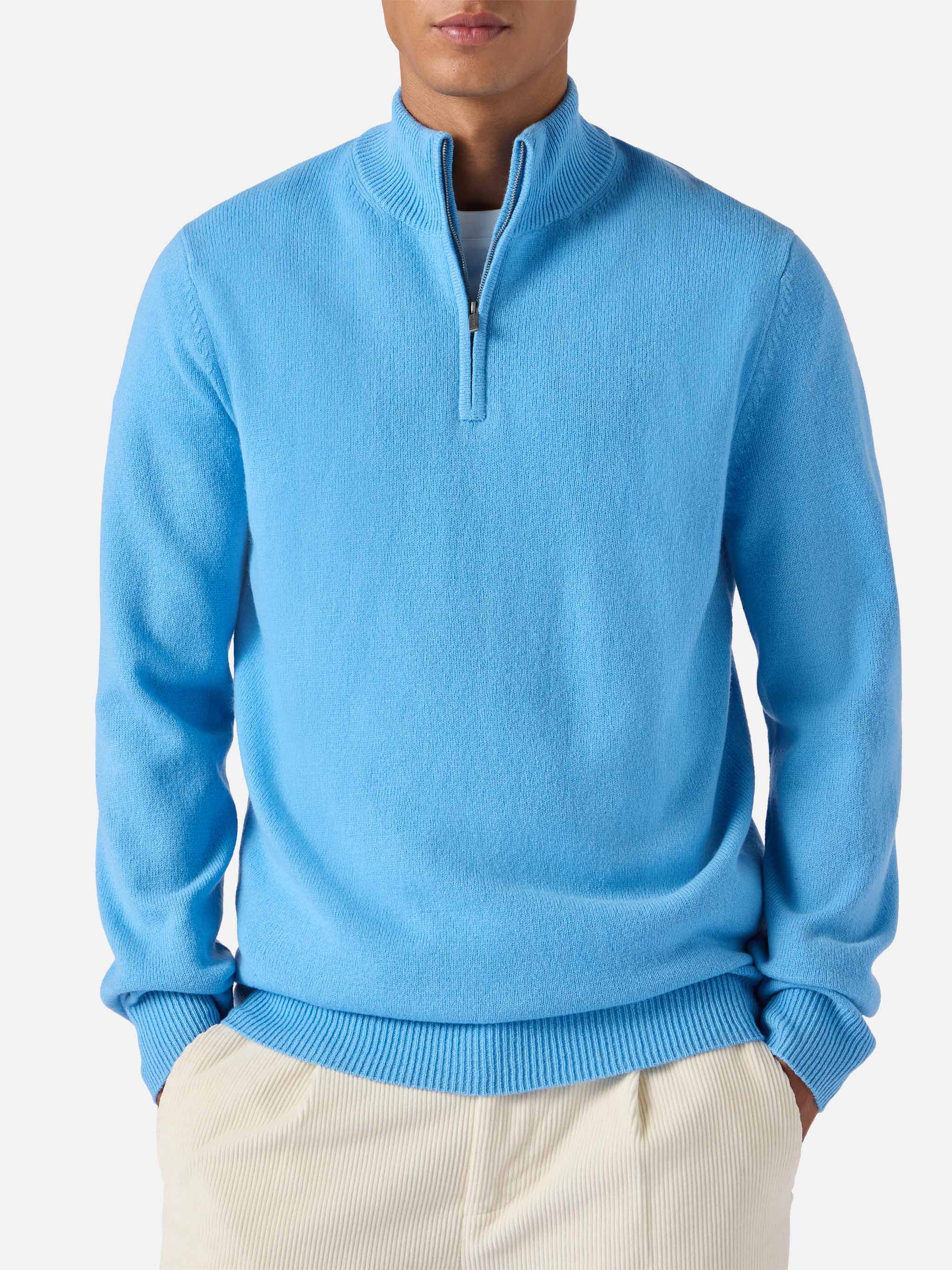 mc2-saint-barth-jermyn-pullover-mezza-zip-in-100-lambswool-azzurro-polvere-uomo image 1