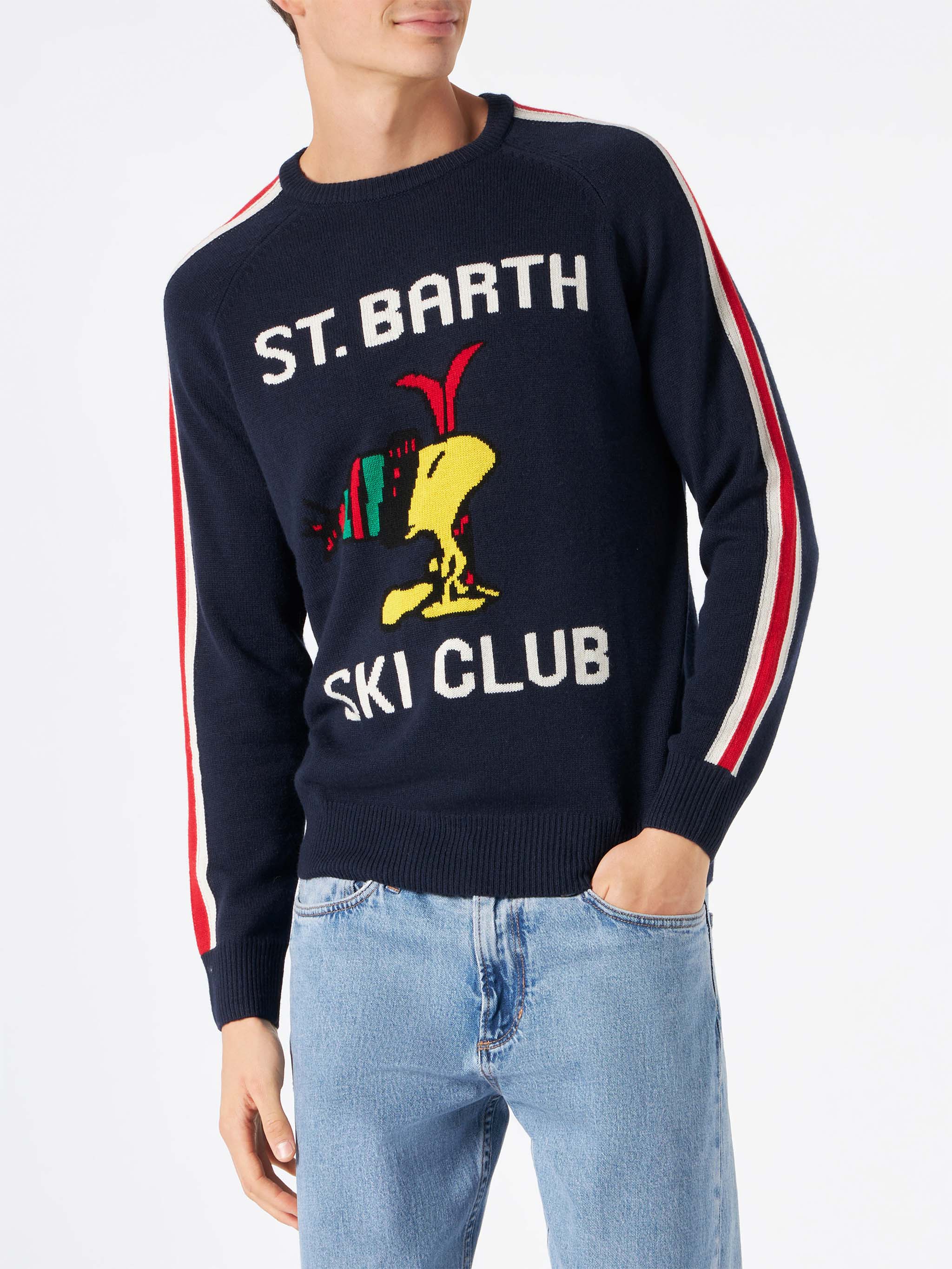 mc2-saint-barth-heron-maglione-uomo-blu-navy-jacquard-woodstock-peanuts-special- image 2
