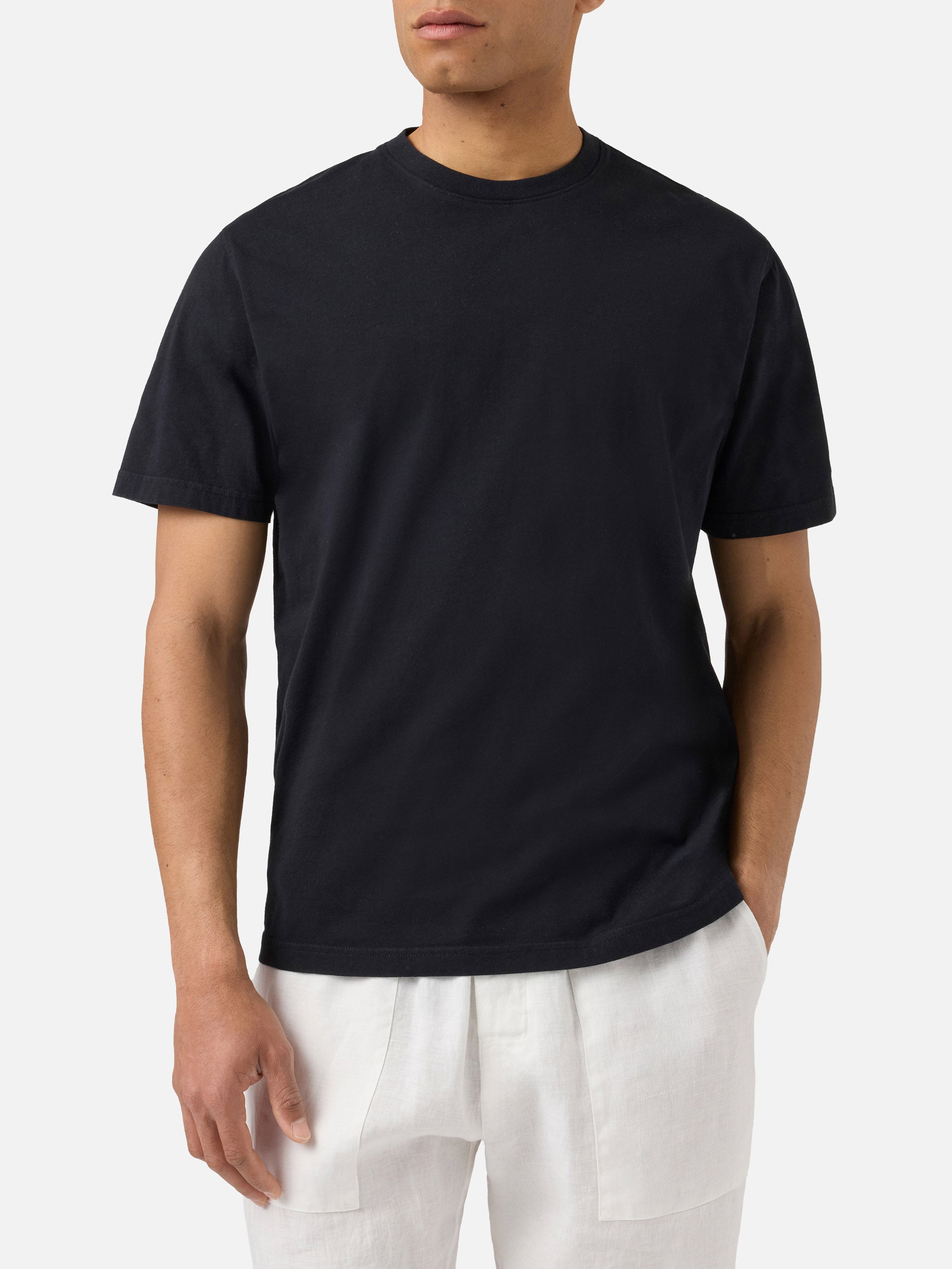 mc2-saint-barth-t-shirt-dover-nera-in-cotone-con-ricamo-logo image 2