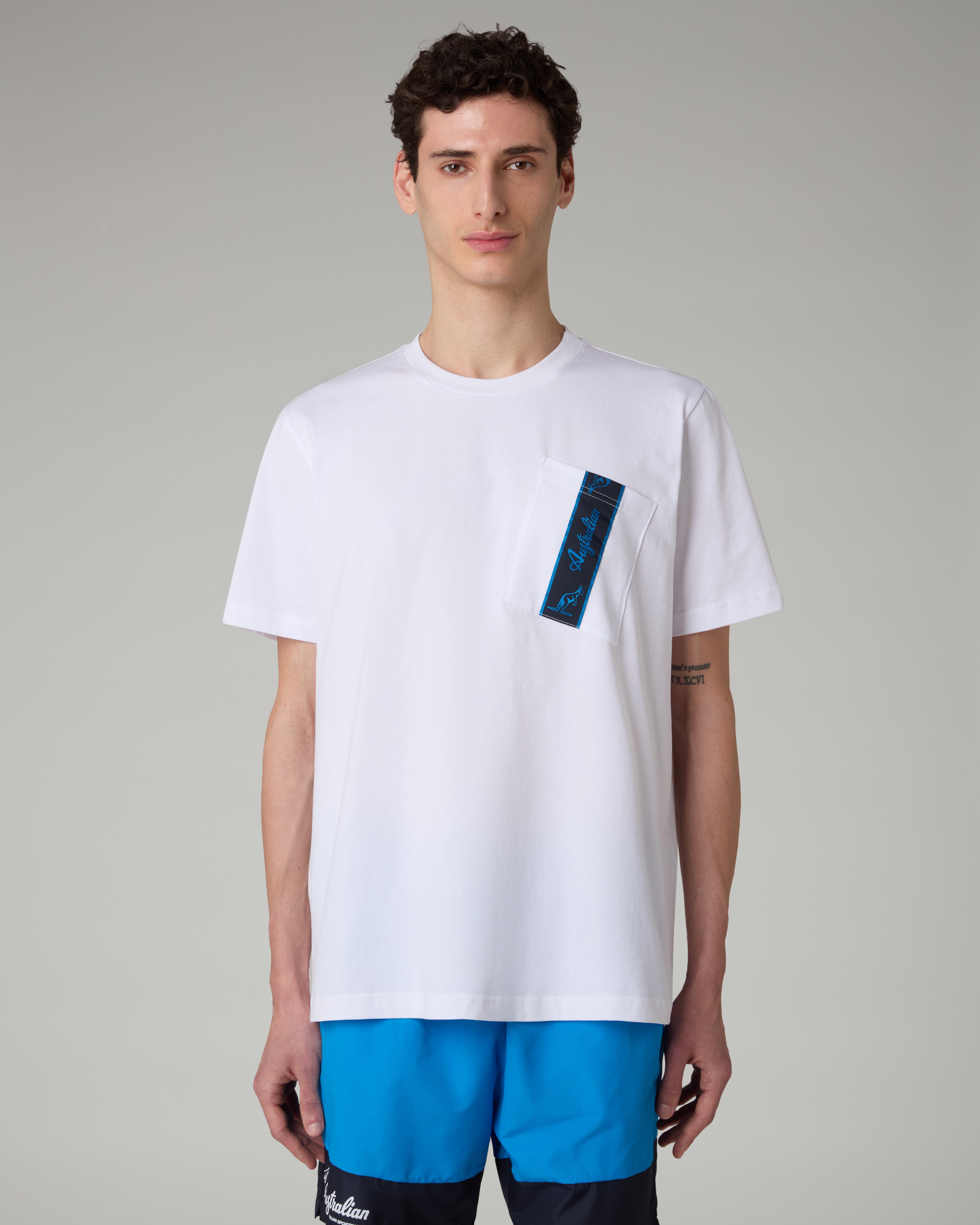 australian-pocket-t-shirt-t-shirt-cotone-bianca-con-tasca image 1