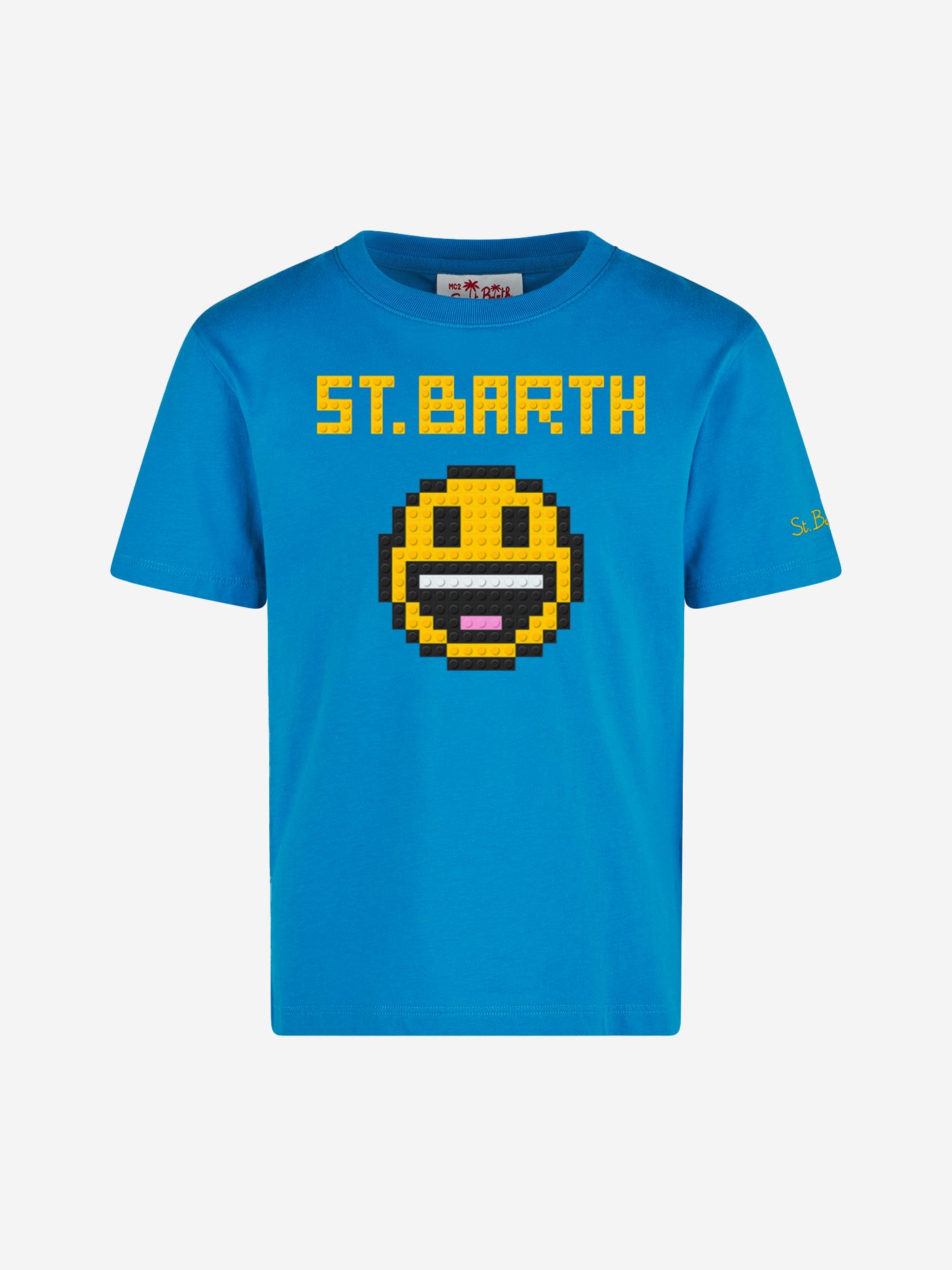 mc2-saint-barth-t-shirt-bambino-ecstasea-cotone-blu-stampa-st-barth image 1