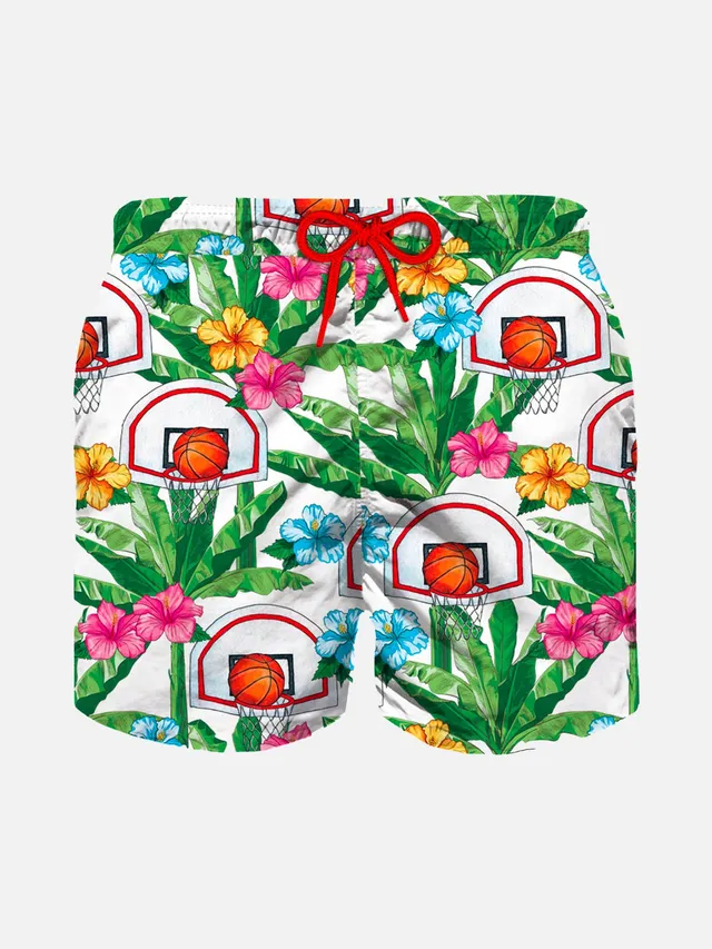 mc2-saint-barth-costume-da-bagno-bambino-con-stampa-basket-su-sfondo-fiori-multi image 1