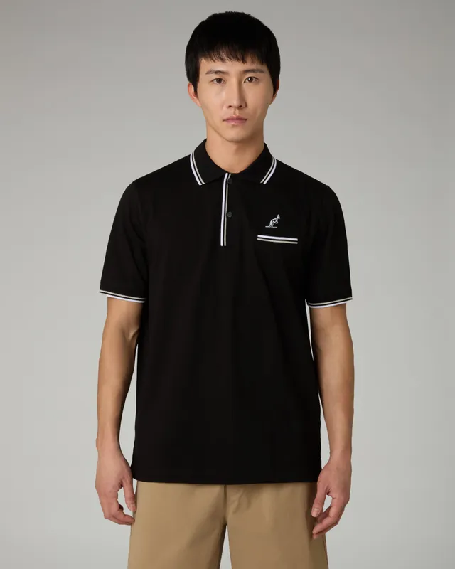 australian-pocket-piquet-polo-nero-regular-fit image 1