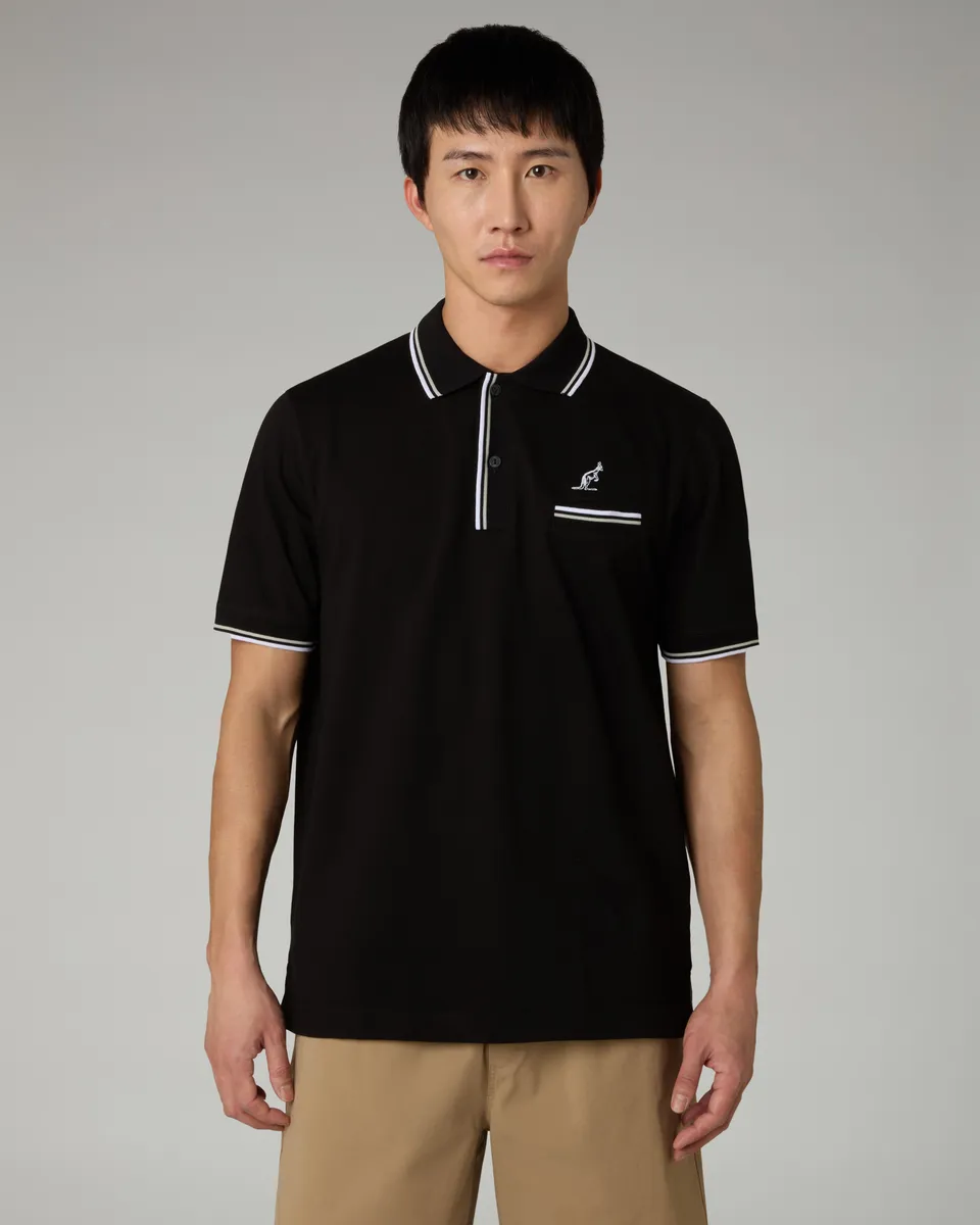 australian-pocket-piquet-polo-nero-regular-fit image 1