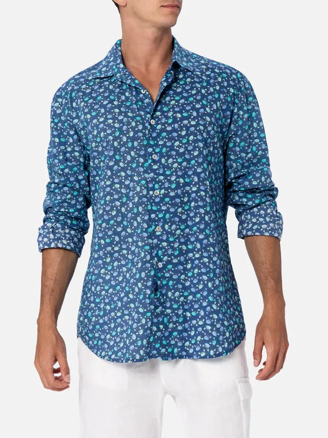 mc2-saint-barth-camicia-sikelia-in-cotone-mussola-stampa-granchi-multicolor image 1