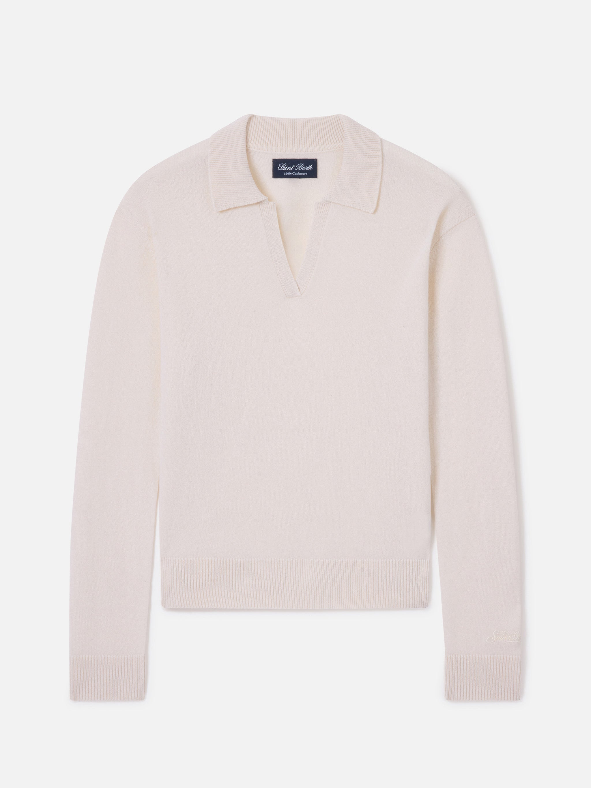 maglia-eze-mc2-saint-barth-in-cashmere-off-white-con-collo-polo image 1