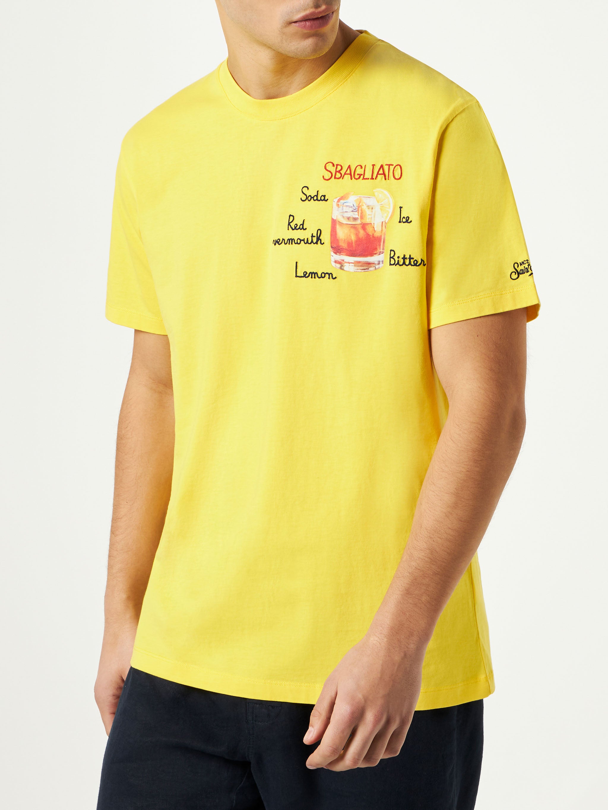 mc2-saint-barth-t-shirt-uomo-cotone-gialla-stampa-sbagliato image 3
