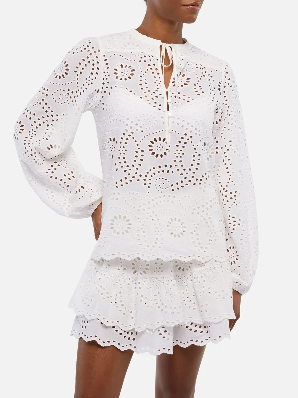 mc2-saint-barth-harper-blusa-in-sangallo-bianco-oversize-donna image 1