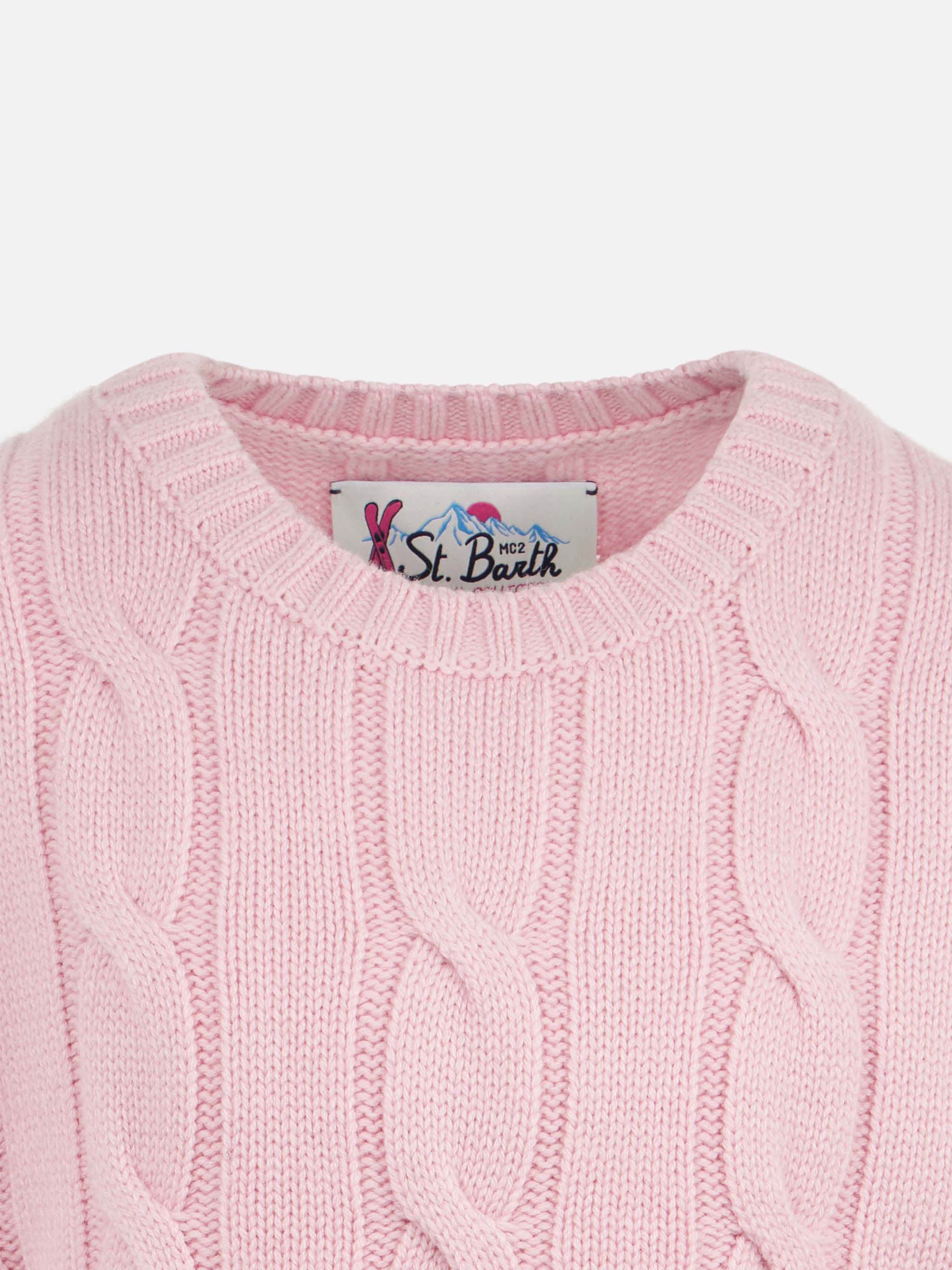 mc2-saint-barth-maglia-bambina-rosa-intrecciata-saint-barth-lurex image 3