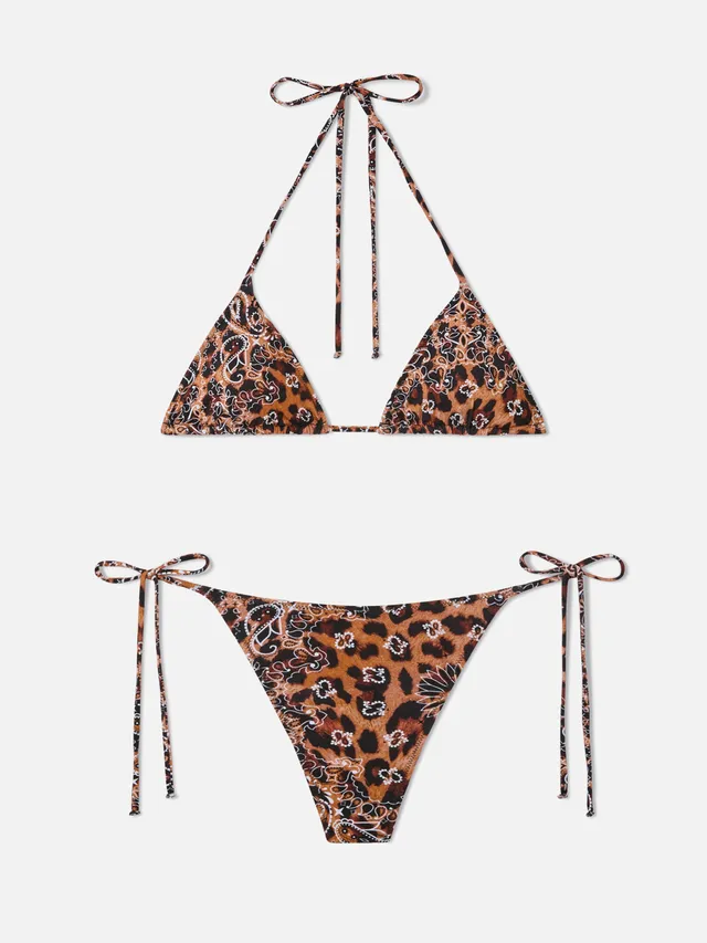mc2-saint-barth-nora-bikini-donna-triangolo-bandana-leo-giallo image 1